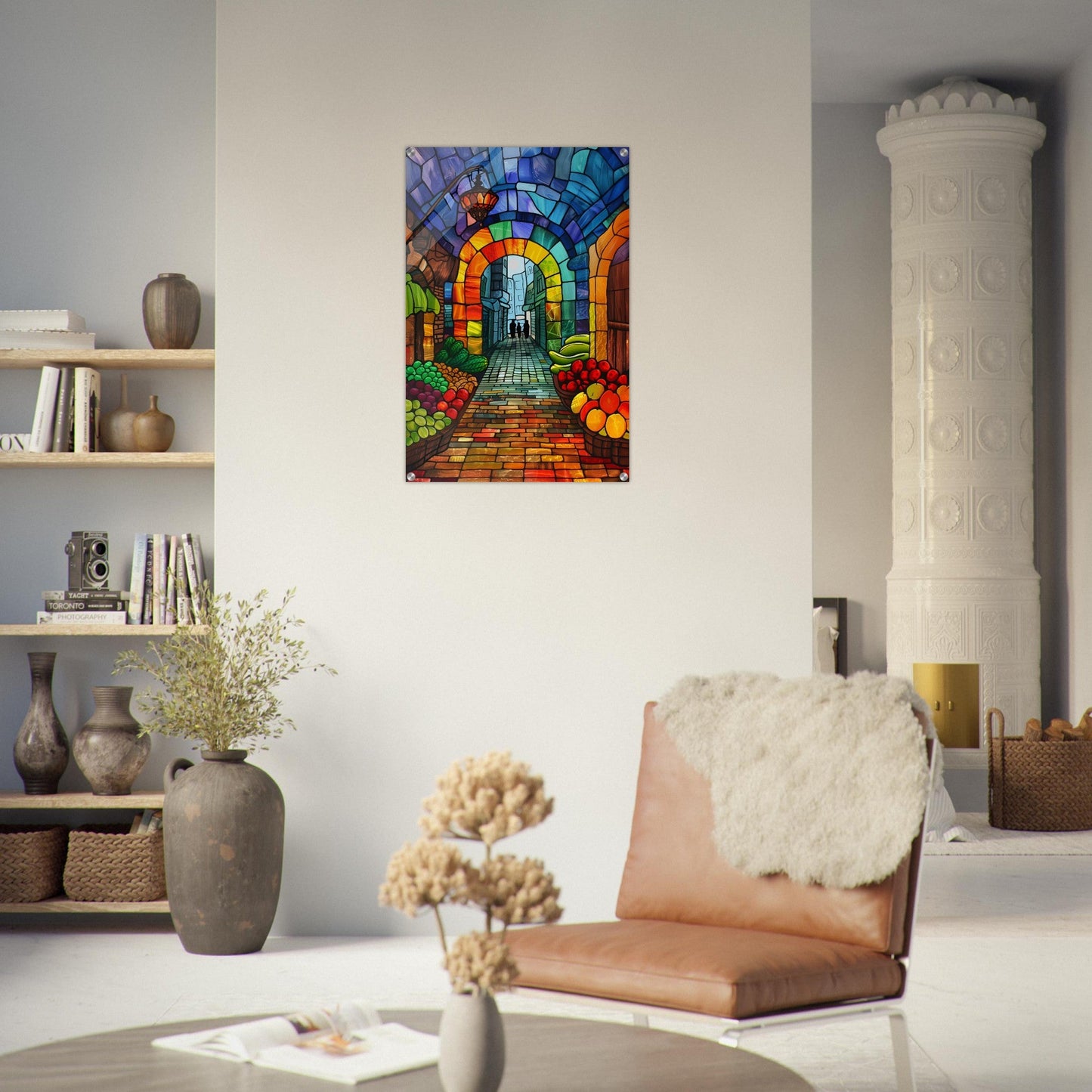 Jerusalem Vibrant Market Acrylic Art