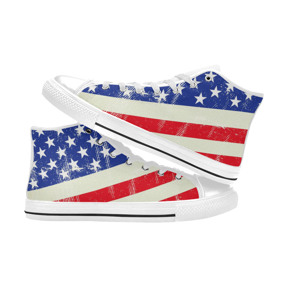 High Top Canvas Shoes for Women - "Americana" - Premium Canvas Shoes from Concordia Style Boutique - Just $49.52! Shop now at Concordia Style Boutique