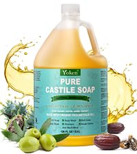 Yoken EWG Verified Castile Soap Liquid Unscented 33.8 fl oz Pure Castile Liquid Soap Made With Organic Oil, Clean & Gentle, Natural Castor Oil Soap for Body Wash, Hand, Dishes, Laundry, No Fragrance - Concordia Style Boutique