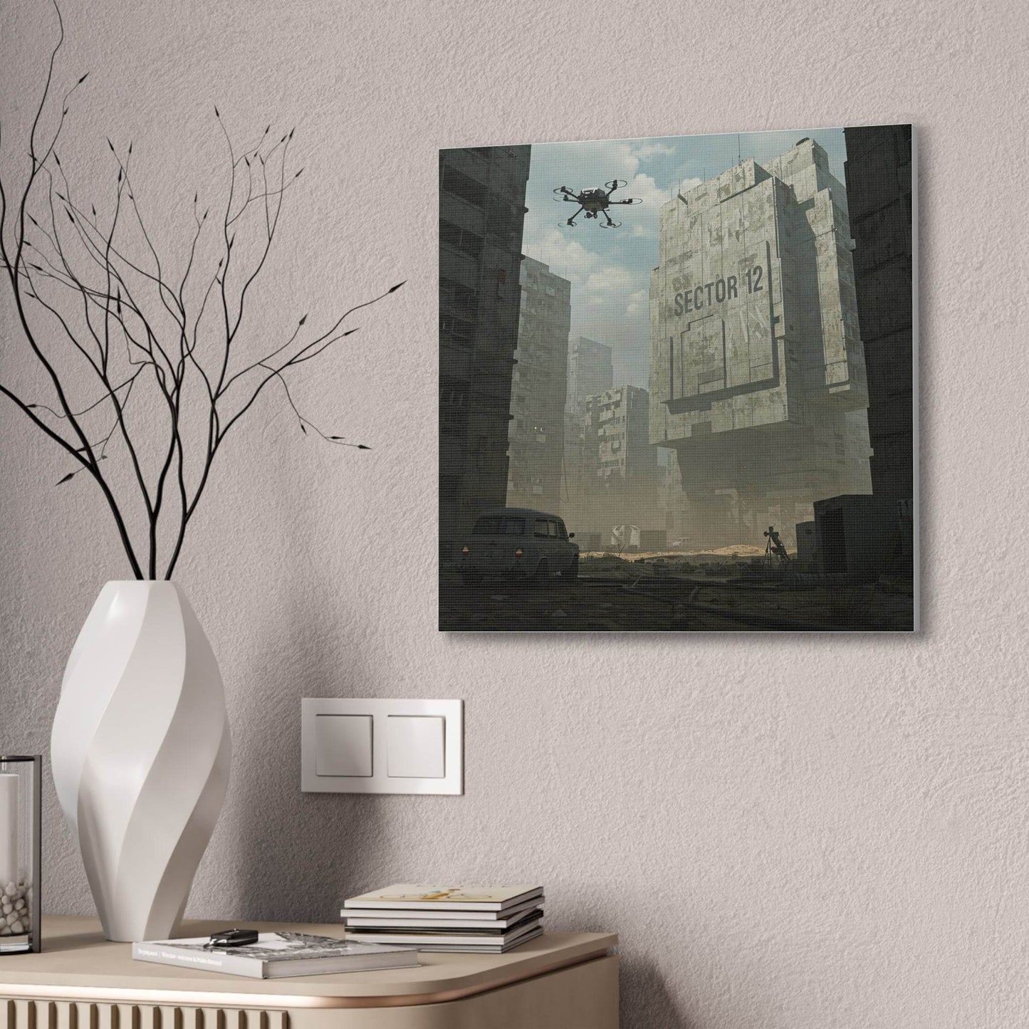 Dystopian Art Canvas Print - Sector 12 Wall Decor - Concordia Style Boutique