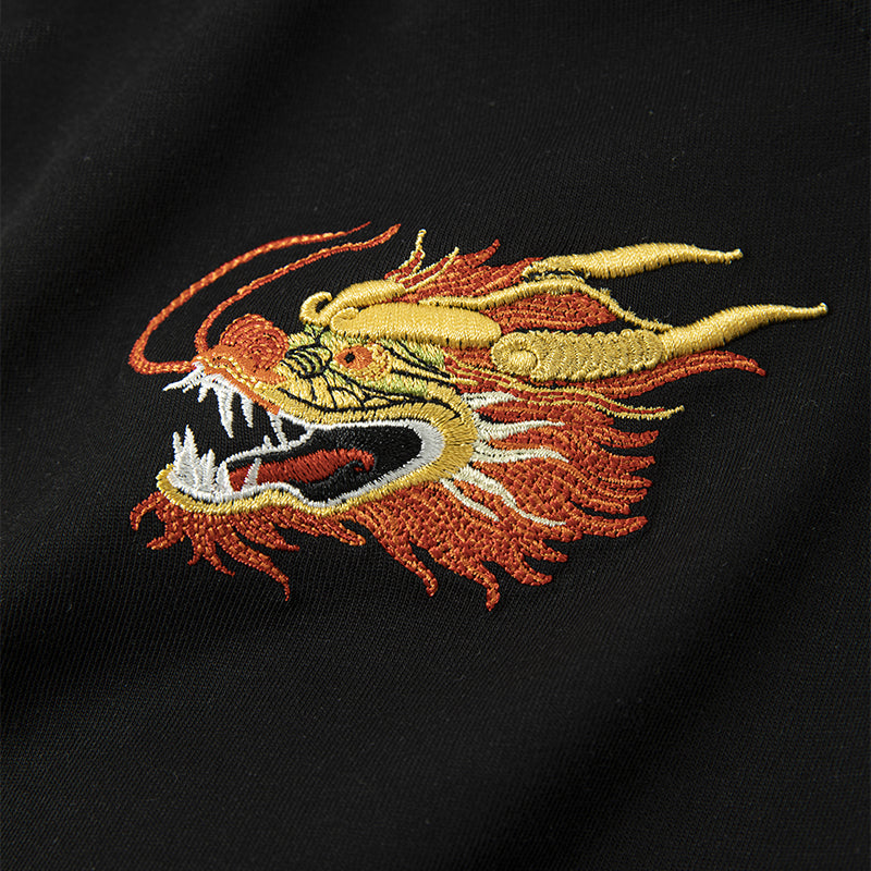 KH866 Golden Dragon Embroidery Tee - Concordia Style Boutique