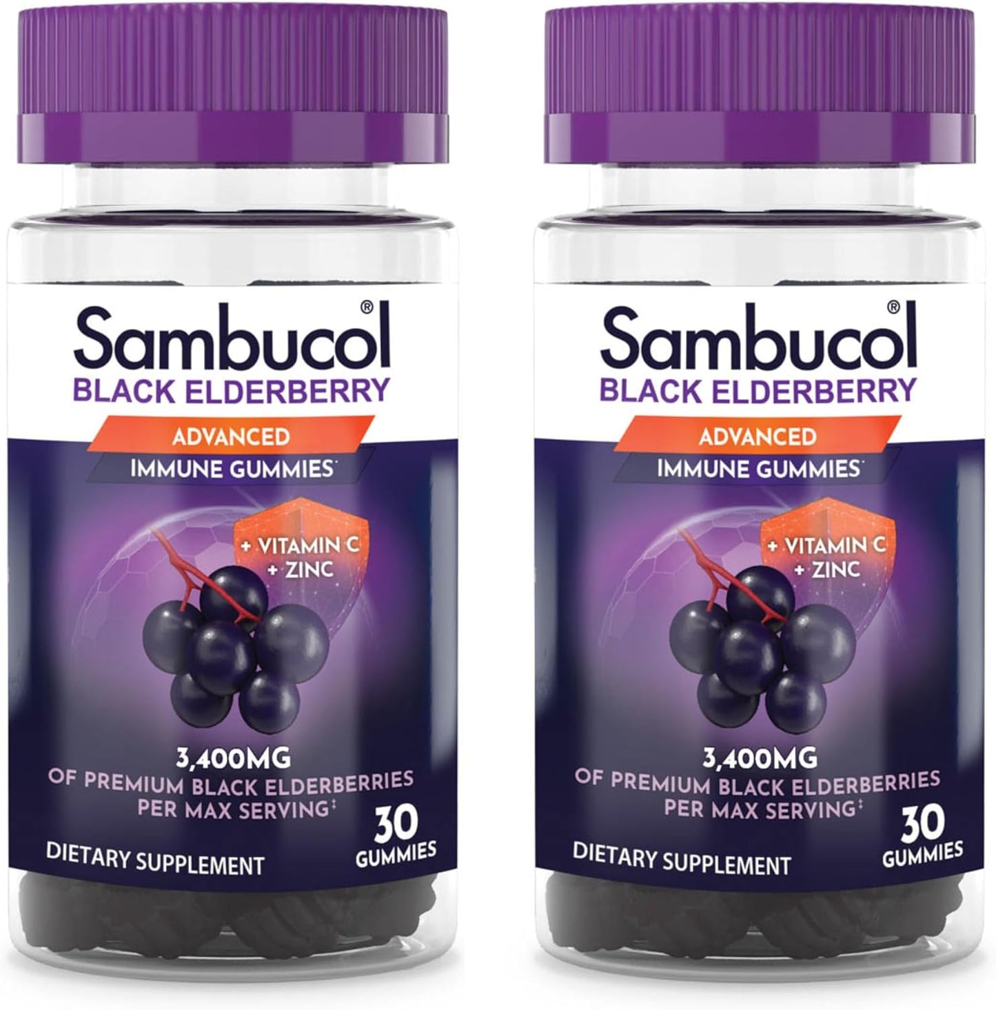 Sambucol Black Elderberry Gummies - Elderberry with Zinc and Vitamin C for Adults, Sambucus Elderberry Gummies, Immune Support Gummies - 30 Count - Concordia Style Boutique