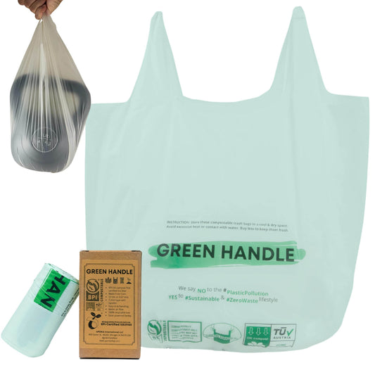 BPI certified 3 Gallon Compostable with Handle and Tie Kitchen Compost Bin Liner / Trash Bag - Concordia Style Boutique