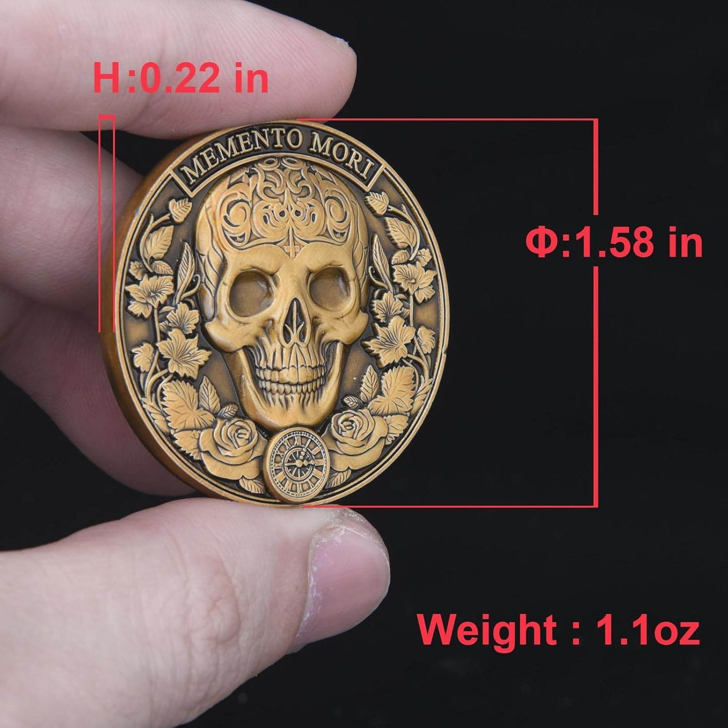 Memento Mori Coin - Skull & Tree of Life Design (Single Coin) - Concordia Style Boutique