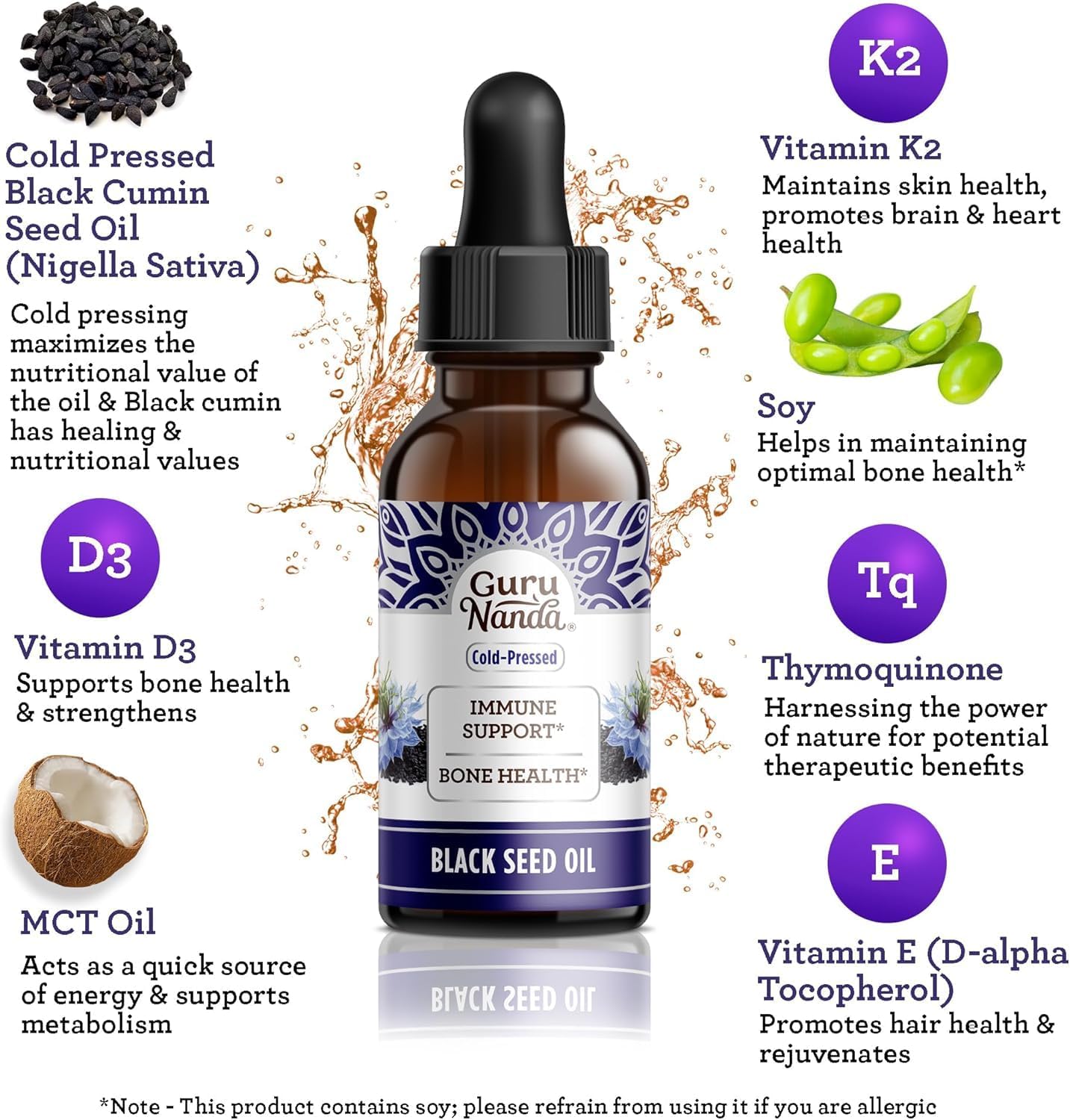 GuruNanda Black Seed Oil, Cold-Pressed Nigella Sativa - Concordia Style Boutique