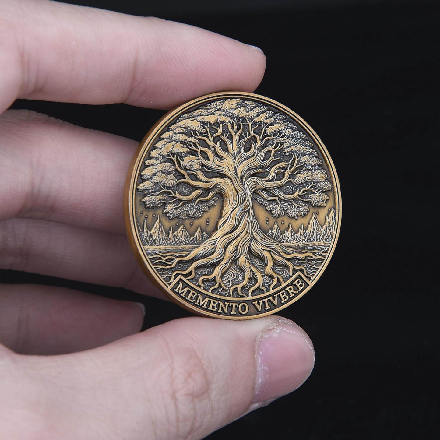 Memento Mori Coin - Skull & Tree of Life Design (Single Coin) - Concordia Style Boutique