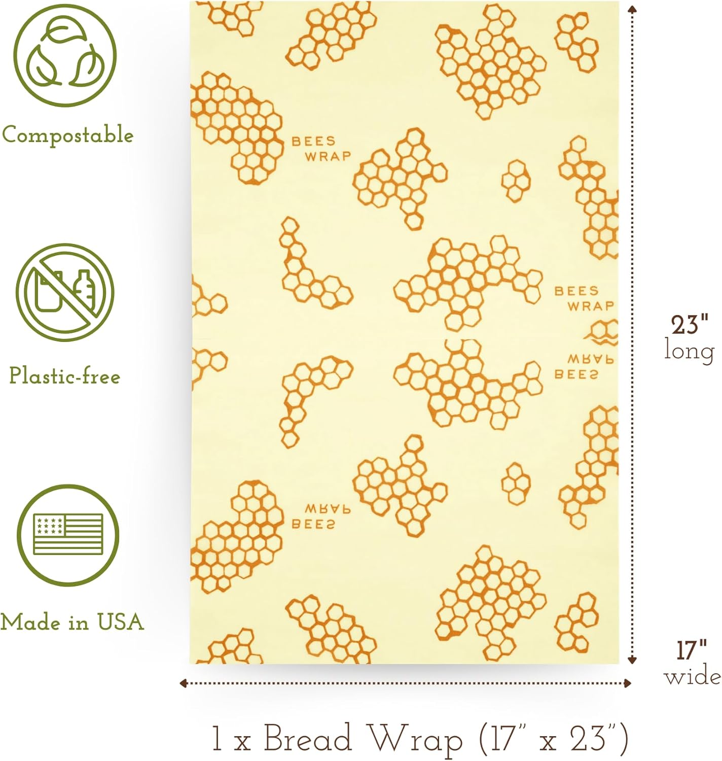 Bee's Wrap Reusable Beeswax Food Wraps - Made in the USA - Eco Friendly Beeswax Wraps for Food - Sustainable - Concordia Style Boutique