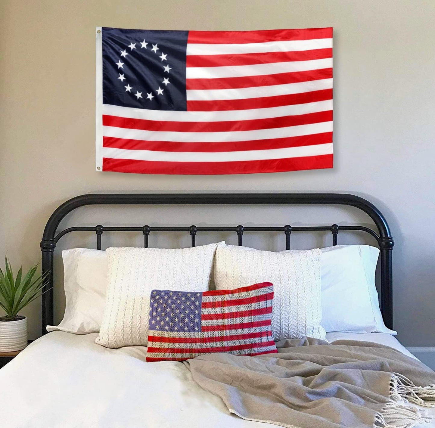 DANF Betsy Ross Flag 3x5ft - 100D Thicker Polyester - July 4th Independence Day 13 Stars American USA America Historical Flags Double Sided Canvas Header with Brass Grommets Indoor & Outdoor Use - Concordia Style Boutique
