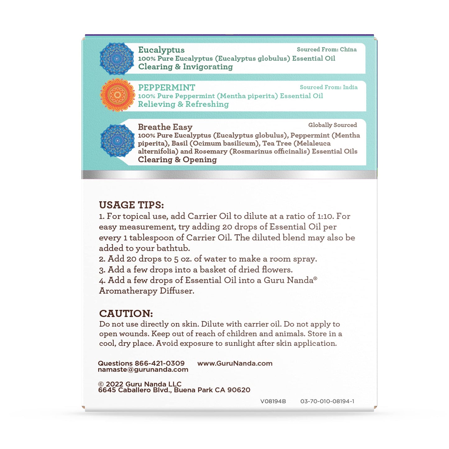 GuruNanda Essential Oil Blends (Set of 6) - Premium Essential Oil Blends from Concordia Style Boutique - Just $19.98! Shop now at Concordia Style Boutique