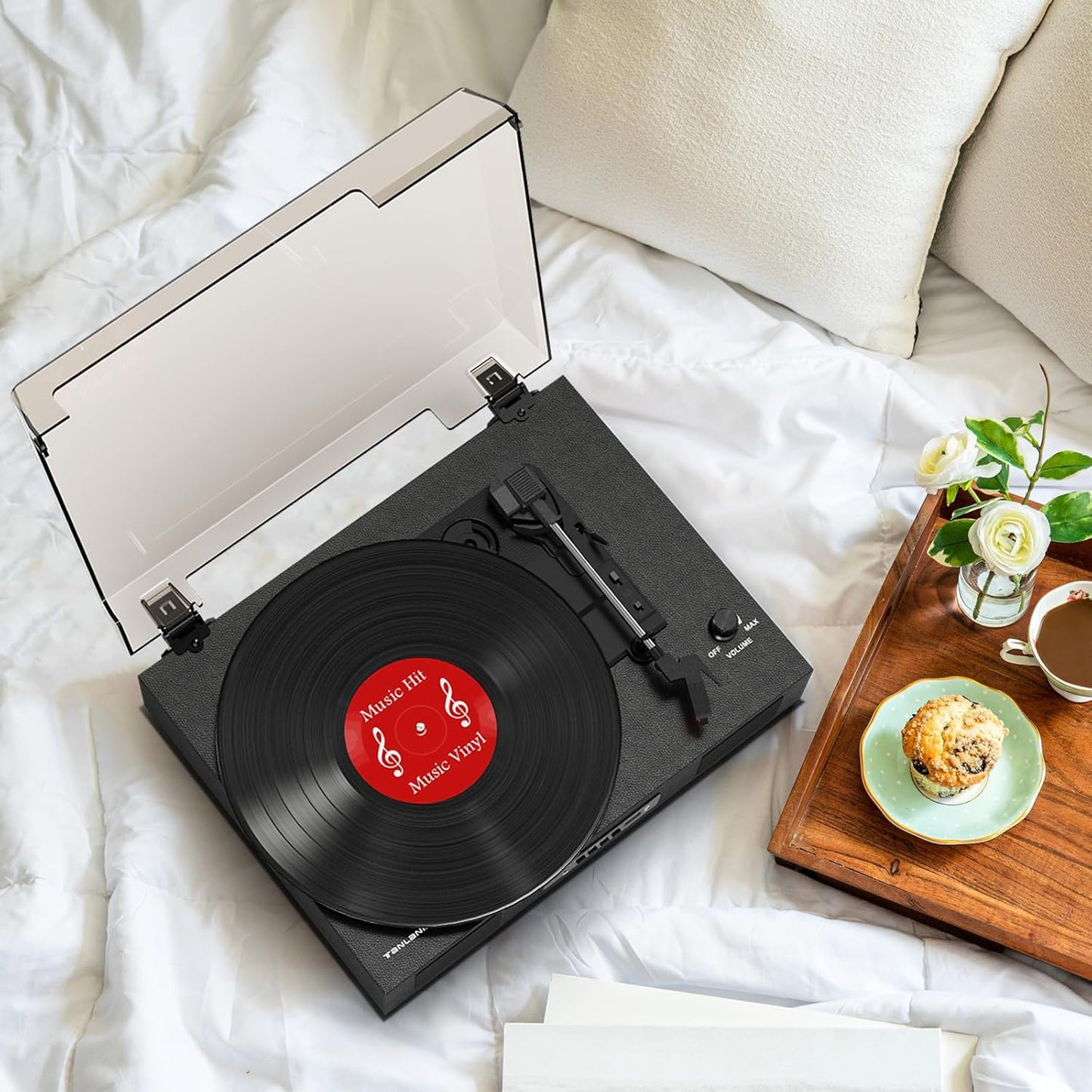 Vinyl Record Player - Turntable with Built-in Stereo Speakers, Vintage 3-Speed Turntable for Vinyl Records - USB and SD Recording with Bluetooth Music Playback, RCA Out and Digital Display - Premium Turntables from Concordia Style Boutique - Just $85.70! Shop now at Concordia Style Boutique