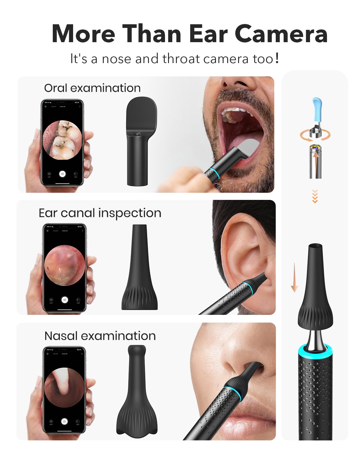 Bebird M9 Ear Care Wax Removal Tool Camera Cleaning Kit- Wireless Cleaner Ear Viewing Scope OTO-Scope with Camera & Light