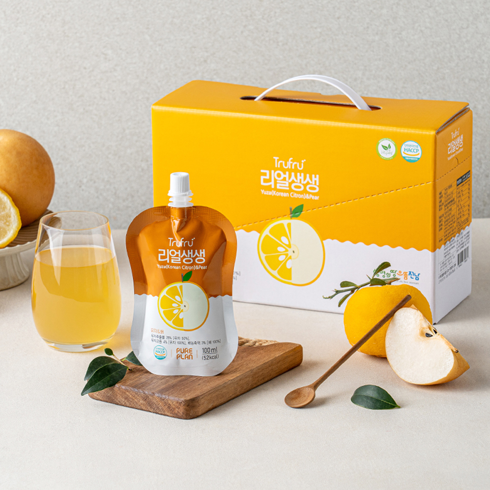 Trufru Yuja(Citron) Pear Juice Real Saengsaeng Gift Set 3.3oz(100ml)X15 - Concordia Style Boutique