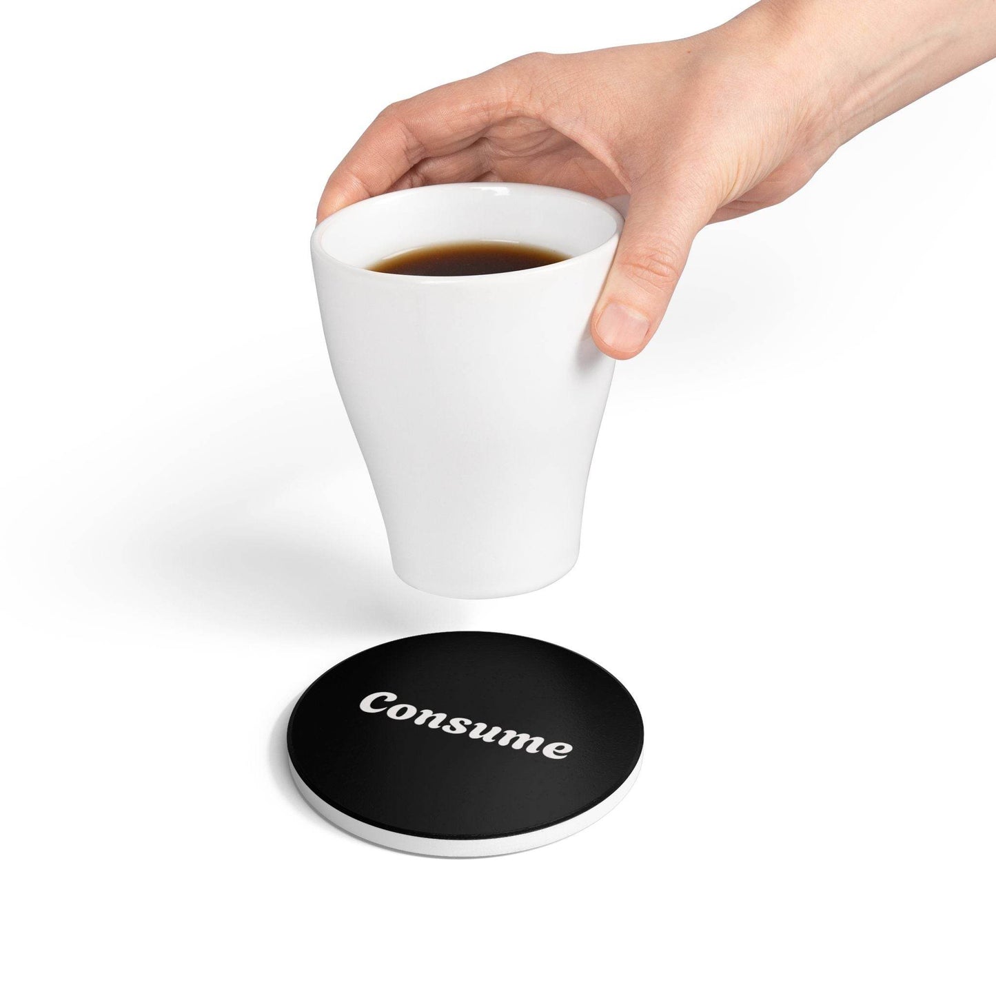 Stylish Ceramic Coaster with 'Consume' Design - Concordia Style Boutique