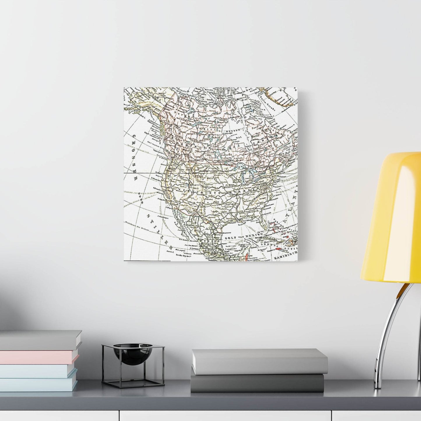 Vintage Map Canvas Print - Classic North America Wall Art - Concordia Style Boutique