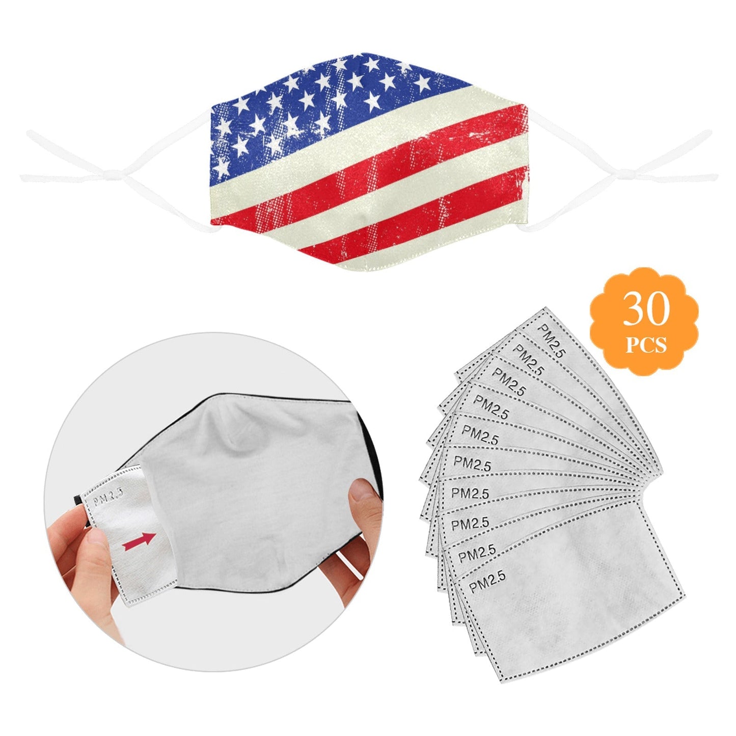 Cotton Fabric Dust Cover With Adjustable Strip - "Americana" (Model M04) (30 PCS Filters Included) - Premium Cotton Fabric Dust Cover from Concordia Style Boutique - Just $18.92! Shop now at Concordia Style Boutique