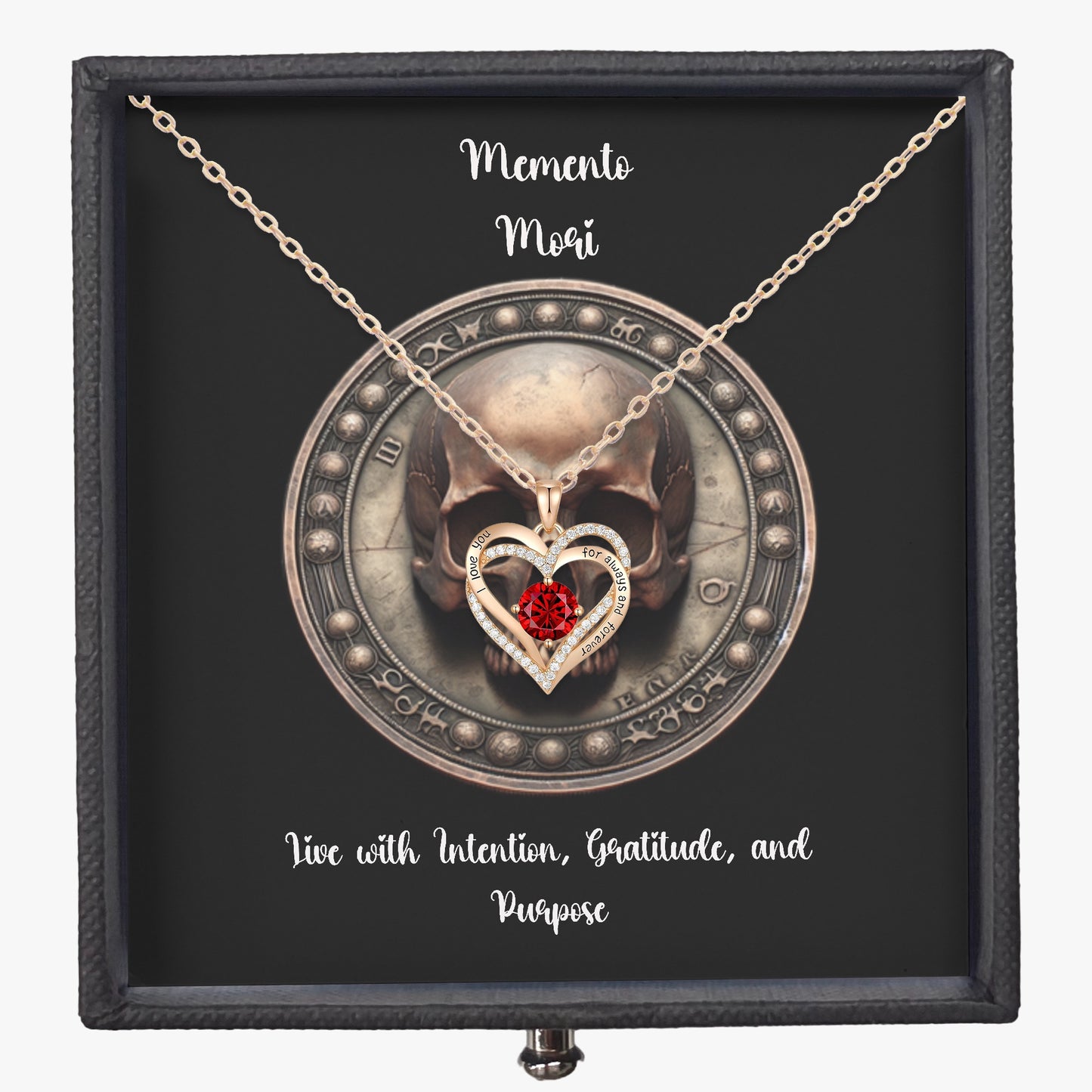 Heart Birthstone Necklace - "Memento Mori" - Premium Necklace from Concordia Style Boutique - Just $25.75! Shop now at Concordia Style Boutique