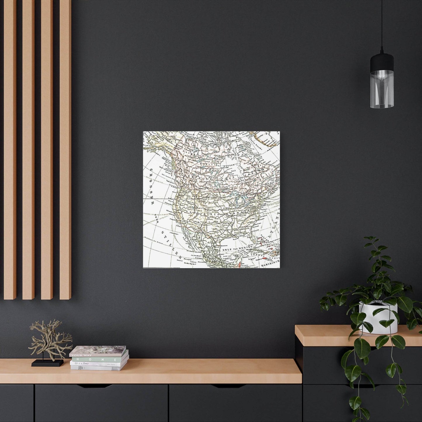 Vintage Map Canvas Print - Classic North America Wall Art - Concordia Style Boutique