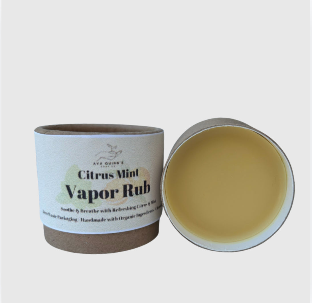 Citrus Mint Vapor Rub Balm – Peppermint, Eucalyptus & Orange Wax