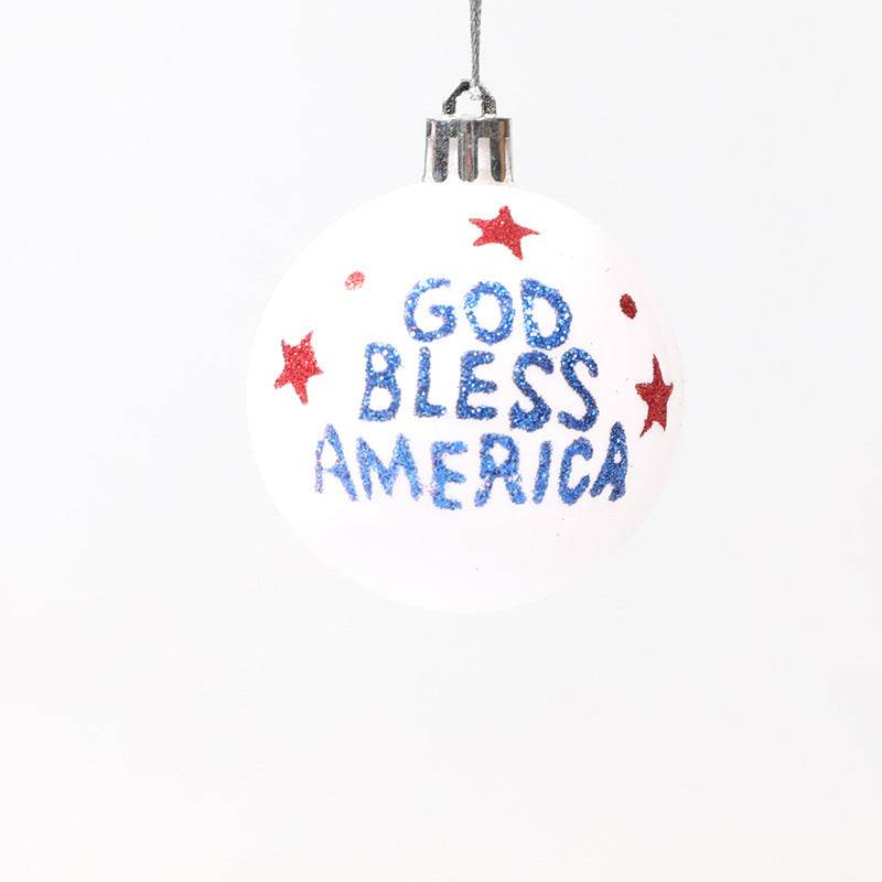 American Independence Day Christmas Plastic Balls - Christmas Tree Decoration - Hand drawn Ball Set - Concordia Style Boutique