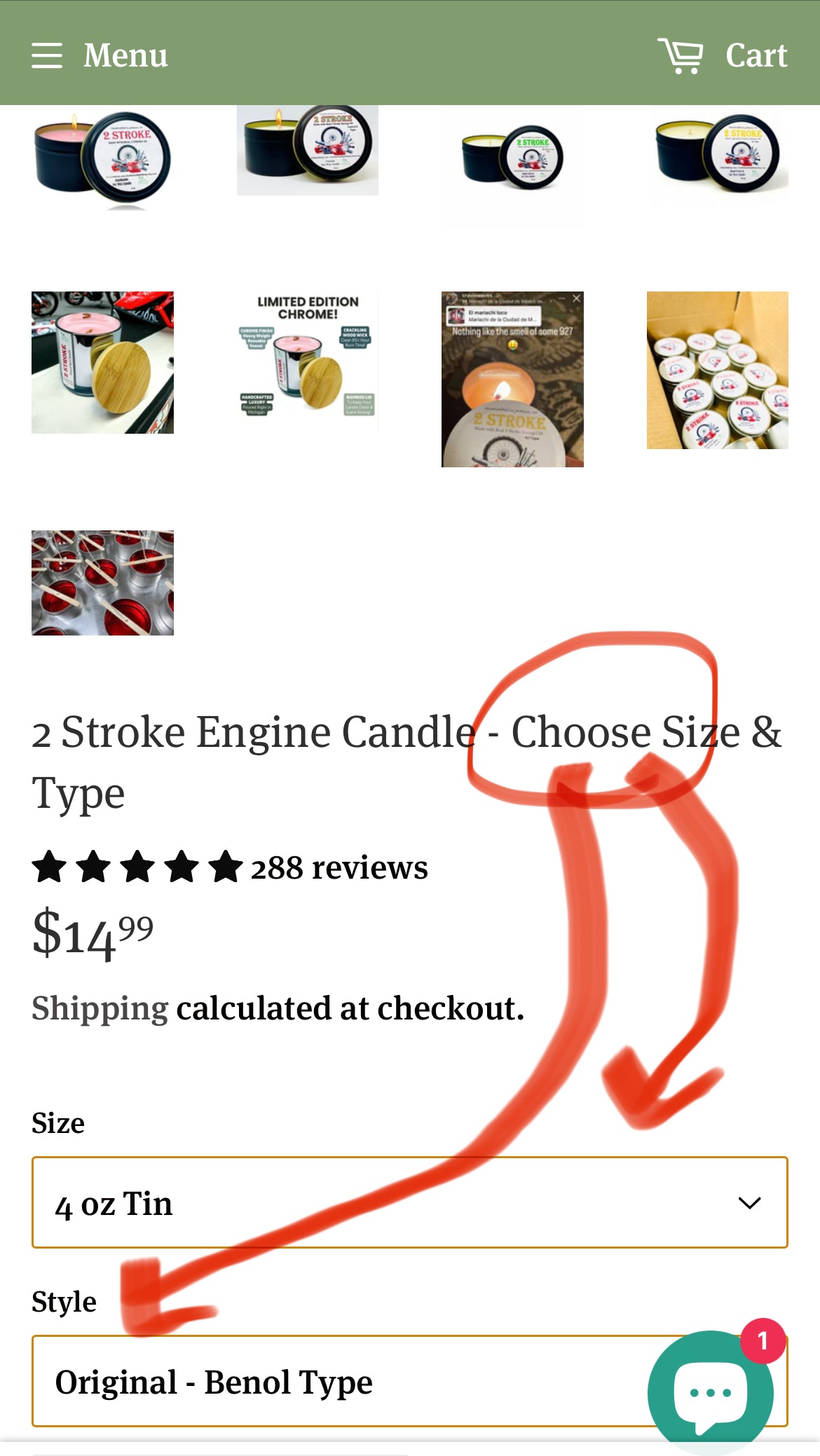 2 Stroke Engine Candle - Choose Size & Type in drop down menu - Concordia Style Boutique