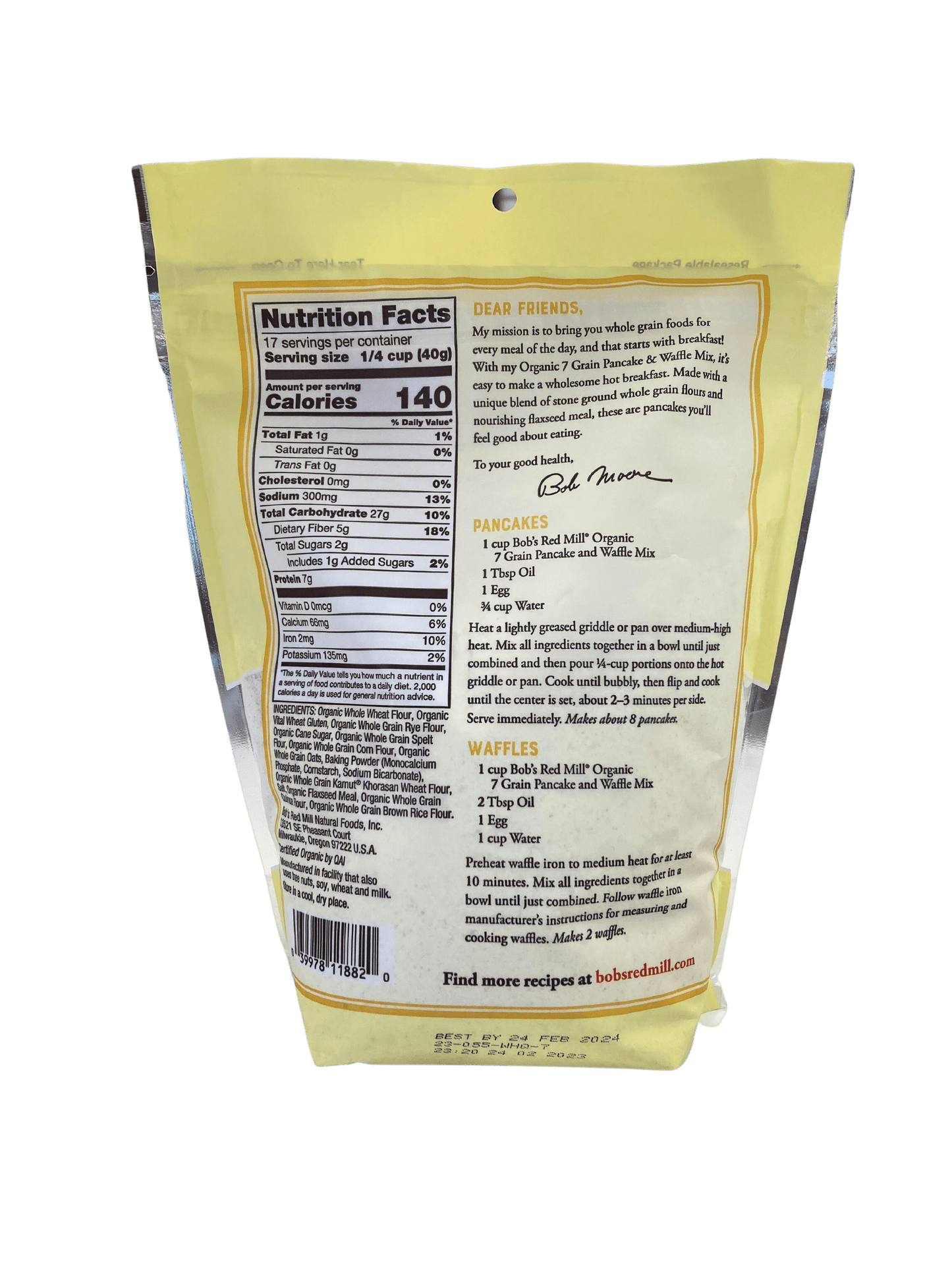 Pancake & Waffle Mix, 7-Grain, Organic, Bob's Red Mill - Concordia Style Boutique
