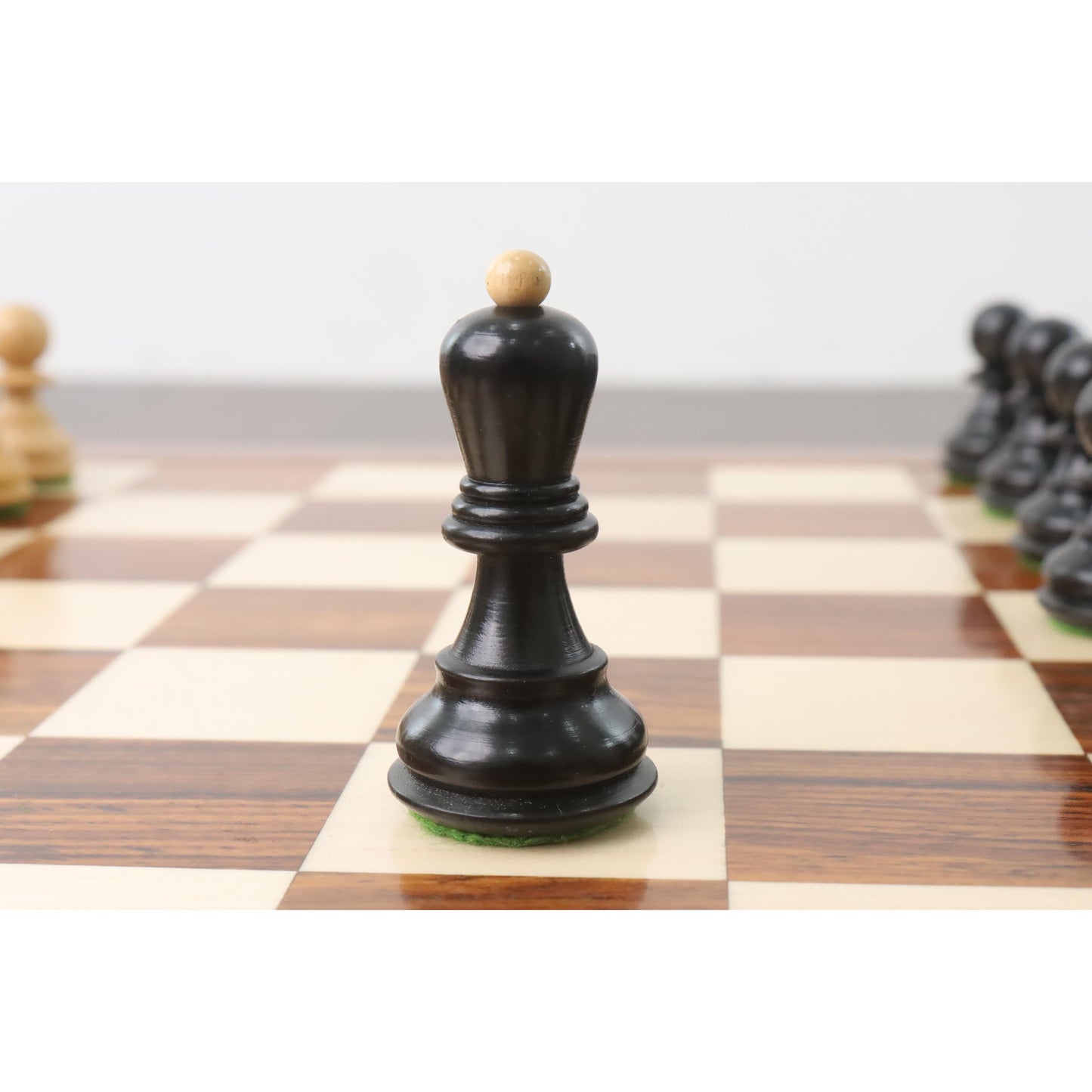 2.6" Russian Zagreb Chess set Combo - Pieces in Ebonised Boxwood with Board & Box