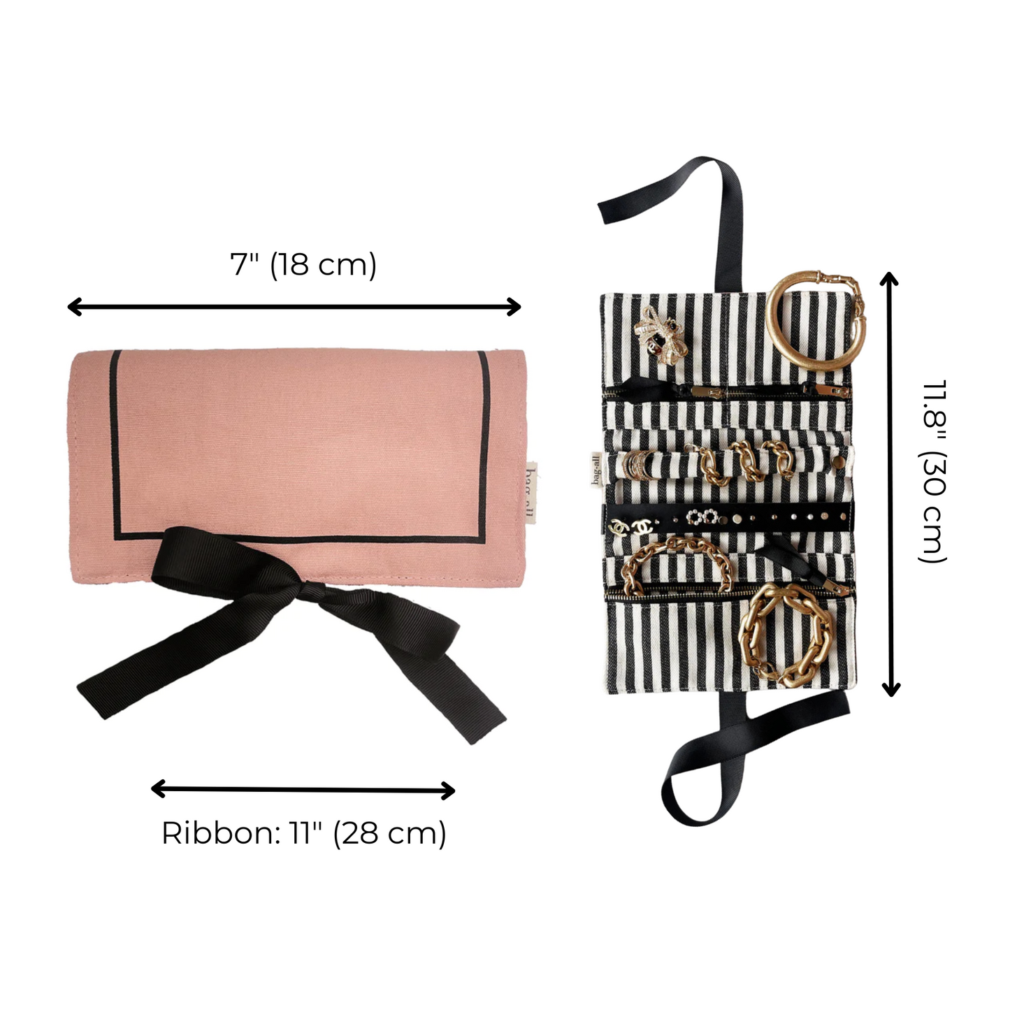 Couture Jewelry Roll, Medium, Pink/Blush - Concordia Style Boutique