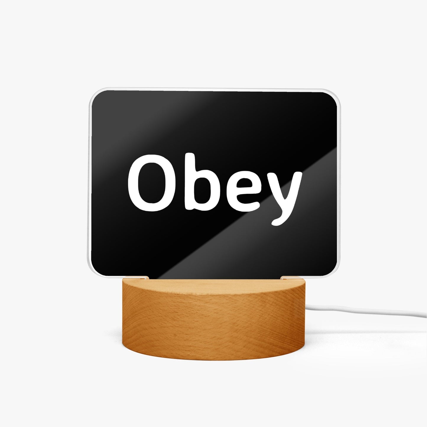 Acrylic Plaque with Stand - "Obey" - Premium Acrylic Plaque from Concordia Style Boutique - Just $12.75! Shop now at Concordia Style Boutique