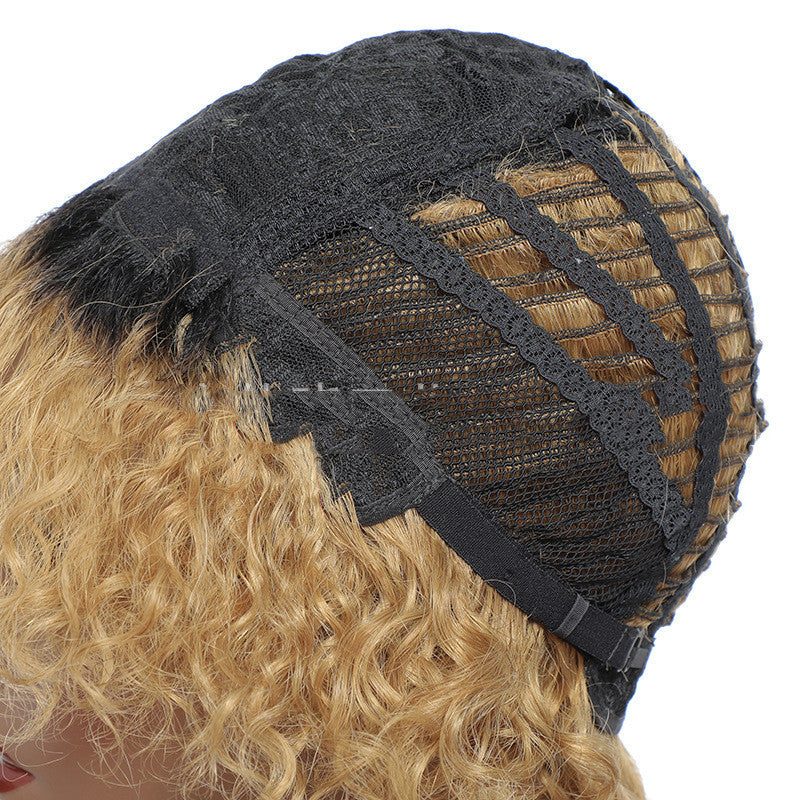 Small Curly Real Hair Wig, Gradual Fluffy Head High-end - Concordia Style Boutique