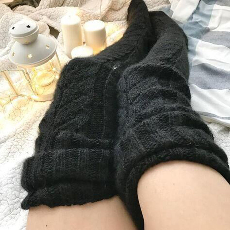Winter Socks Over The Knee Lengthened Long Tube Knitted Pile Socks - Concordia Style Boutique