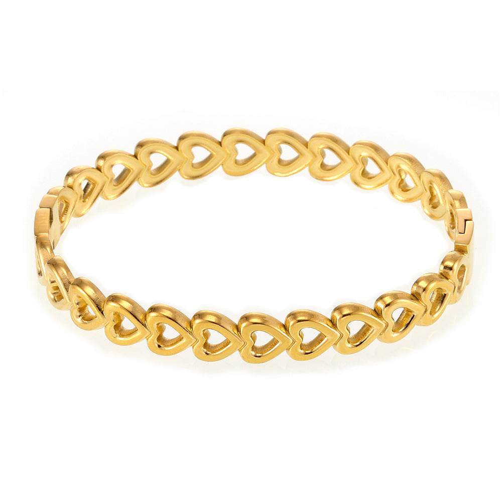 18K Gold-Plated Stainless Steel Heart Bracelet - Concordia Style Boutique