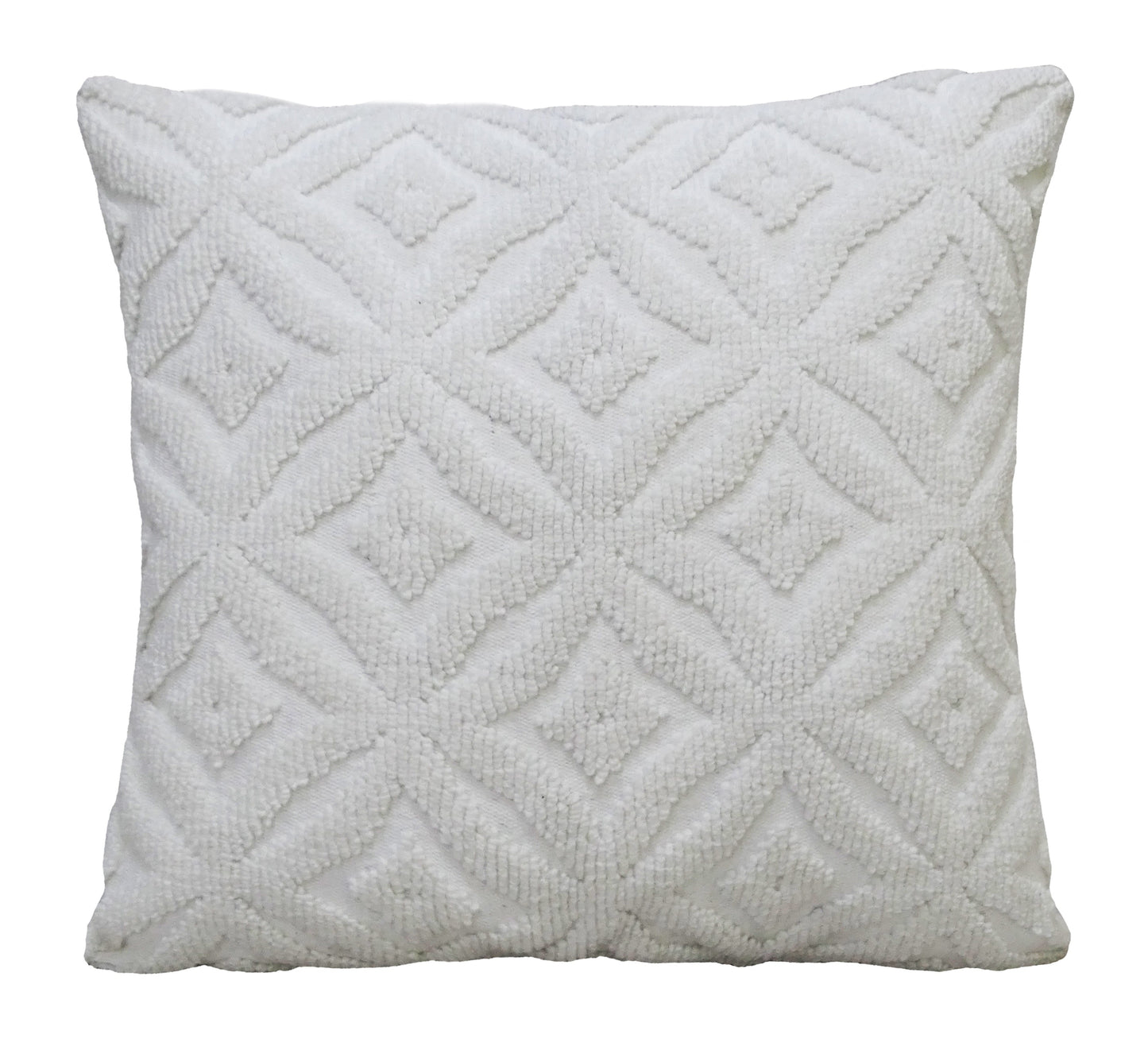 18"x18" White Indoor Outdoor Ogee Decorative Pillow