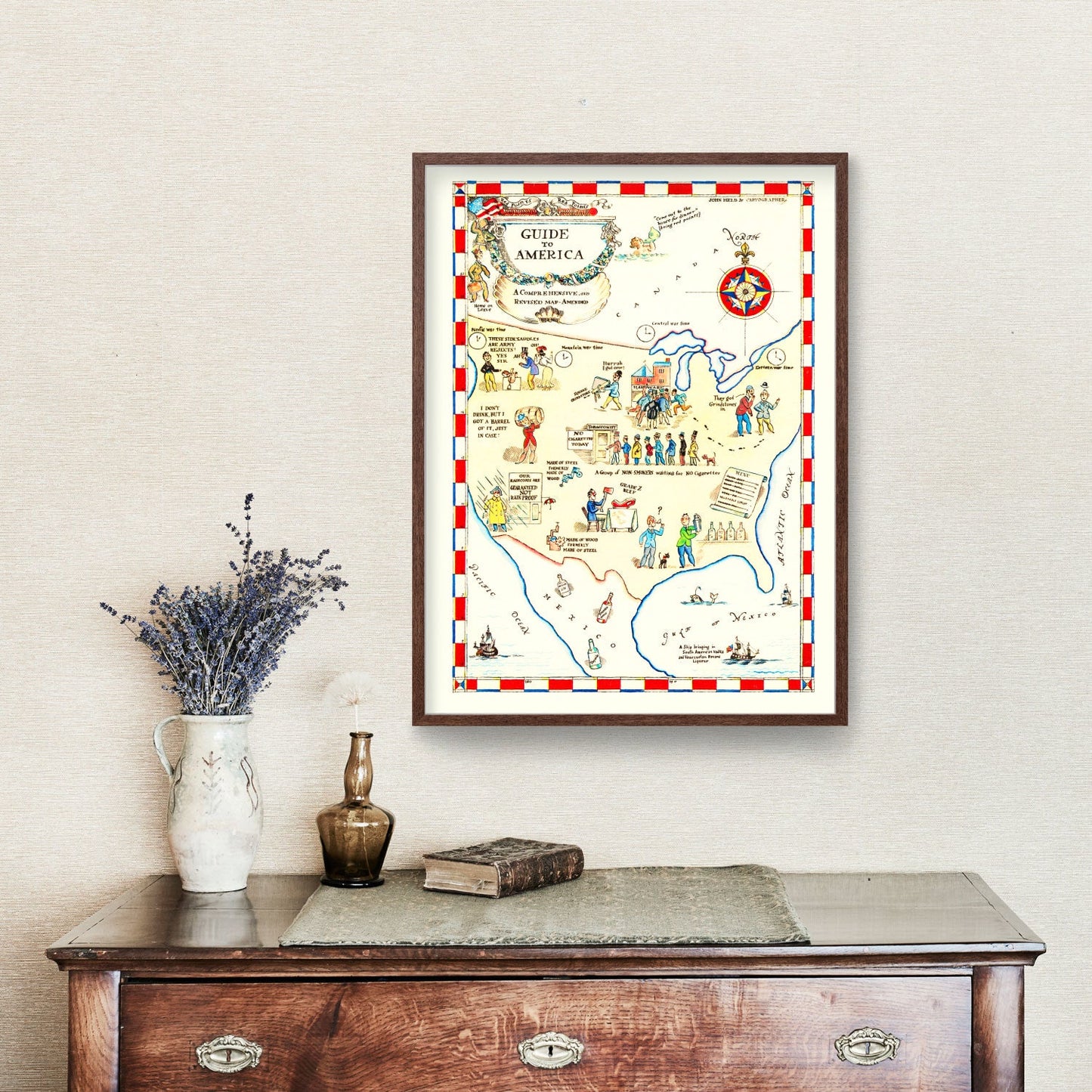 Vintage Guide to America Map, 1945