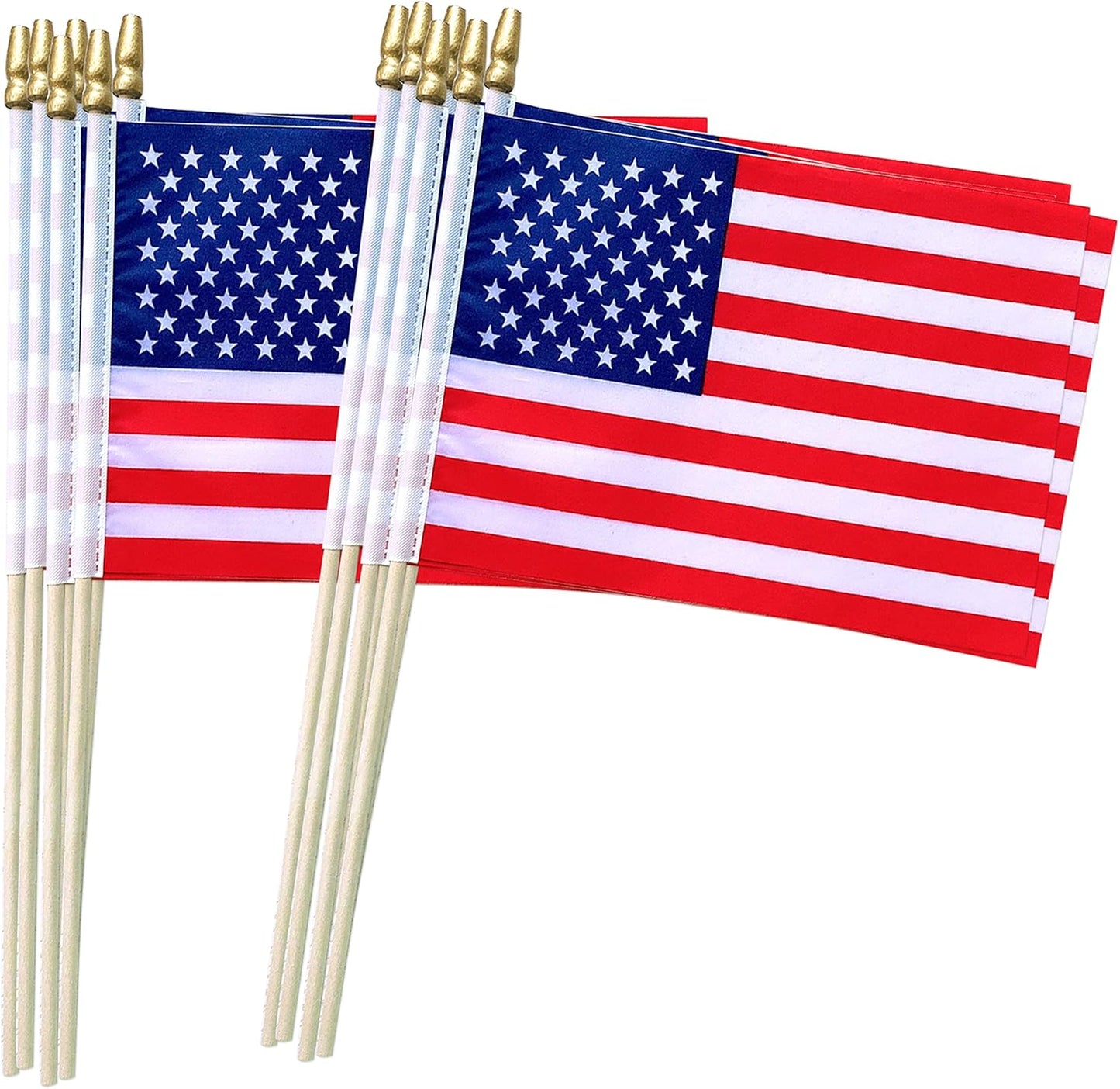 TSMD US American Stick Flags Small Mini USA Hand Held Flags,July 4th Decoration,Veteran Party,Memorial Day,5x8 Inch,12 Pack - Concordia Style Boutique