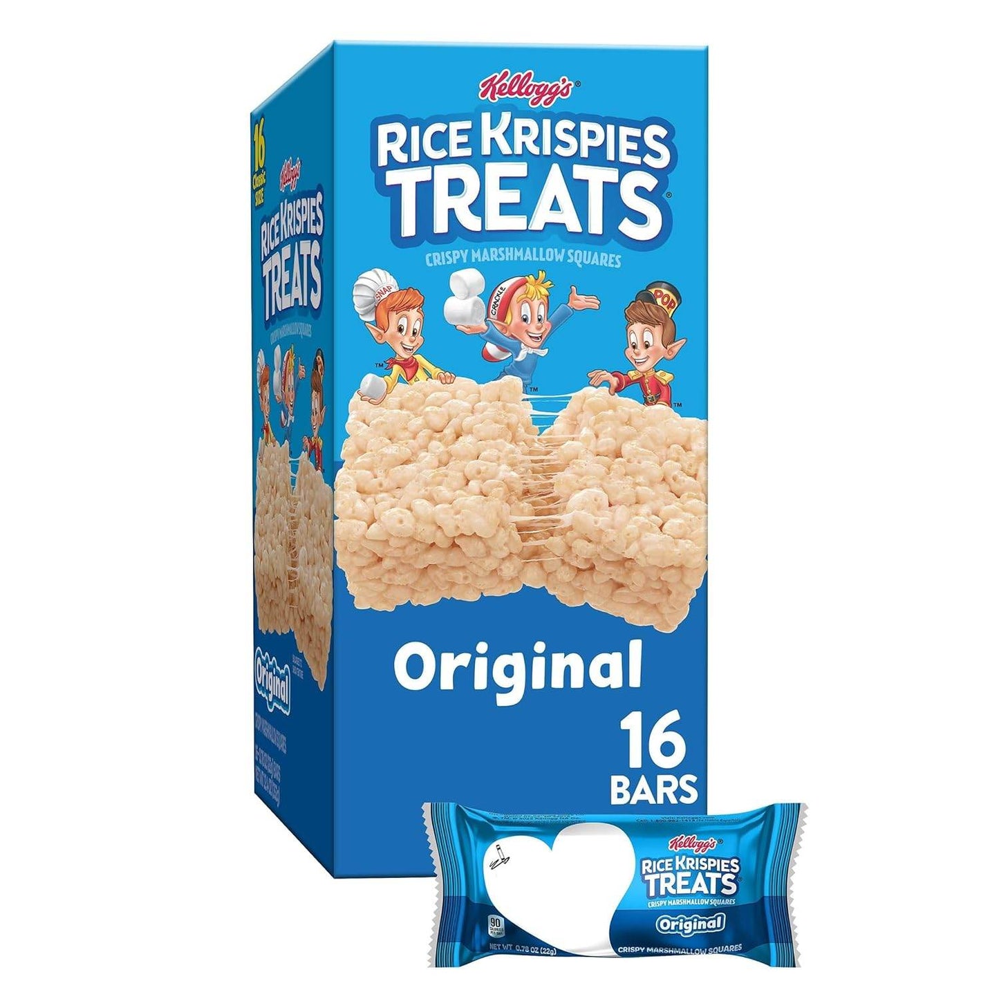 Rice Krispies Treats Crispy Marshmallow Squares - Snack Bars, Original, 12.4oz Box (16 Bars) - Concordia Style Boutique
