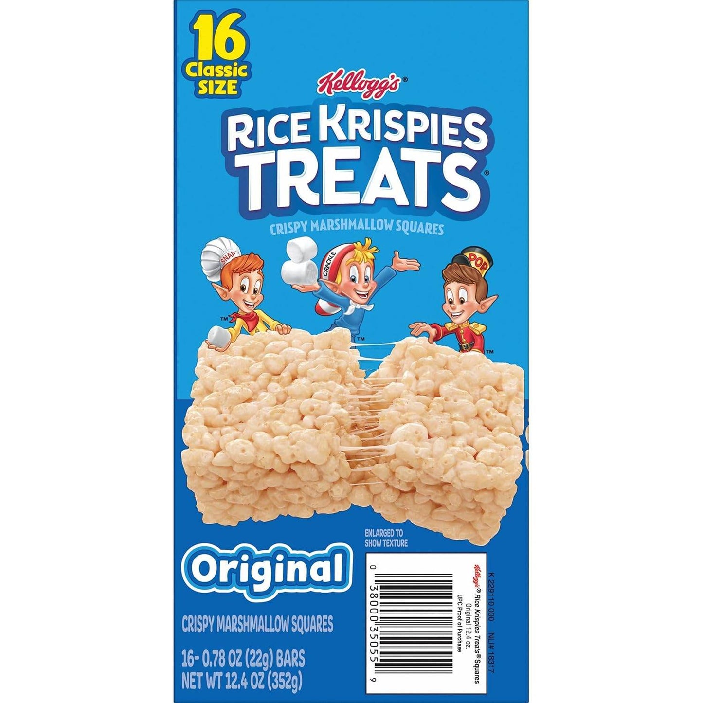 Rice Krispies Treats Crispy Marshmallow Squares - Snack Bars, Original, 12.4oz Box (16 Bars) - Concordia Style Boutique