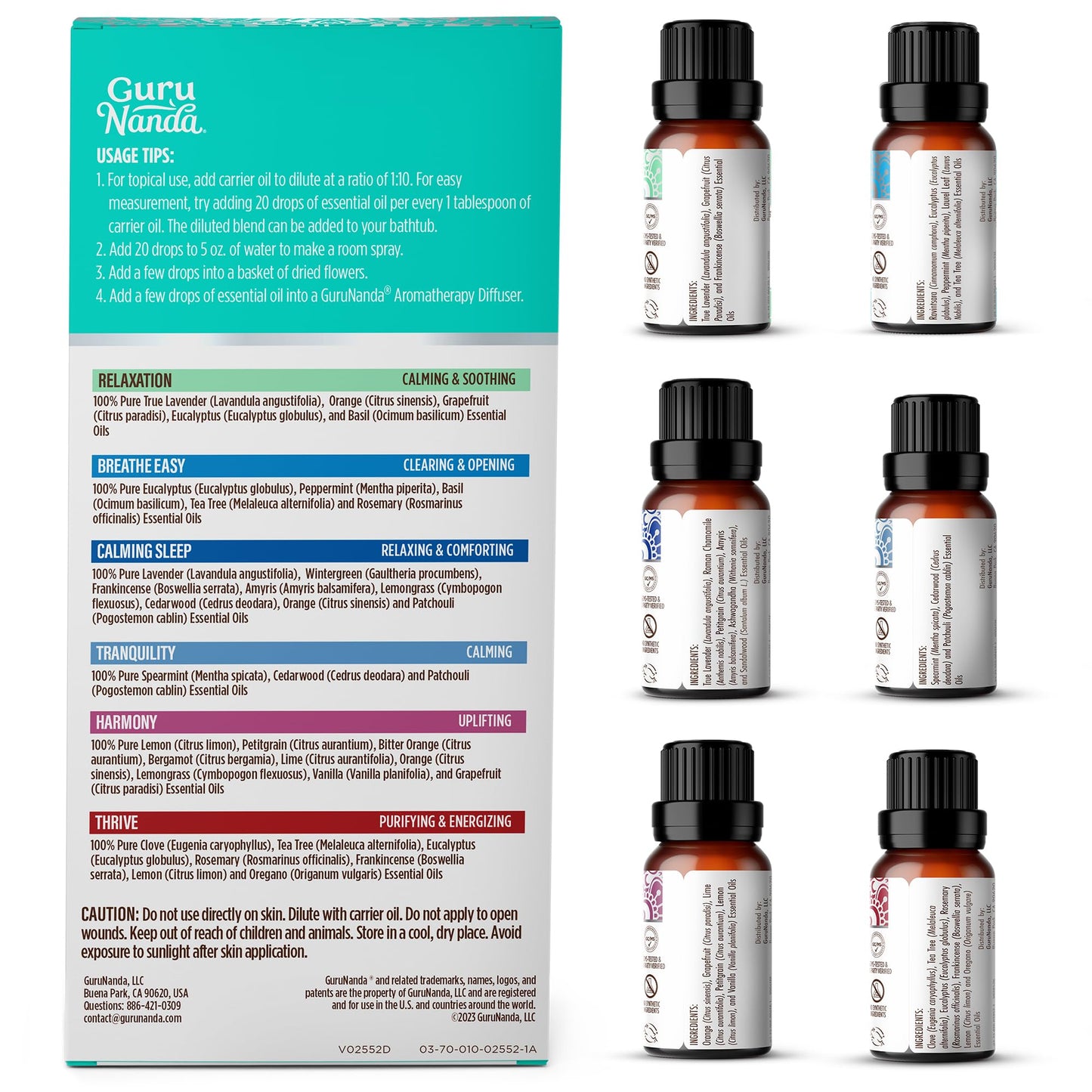 GuruNanda Essential Oil Blends (Set of 6) - Premium Essential Oil Blends from Concordia Style Boutique - Just $19.98! Shop now at Concordia Style Boutique