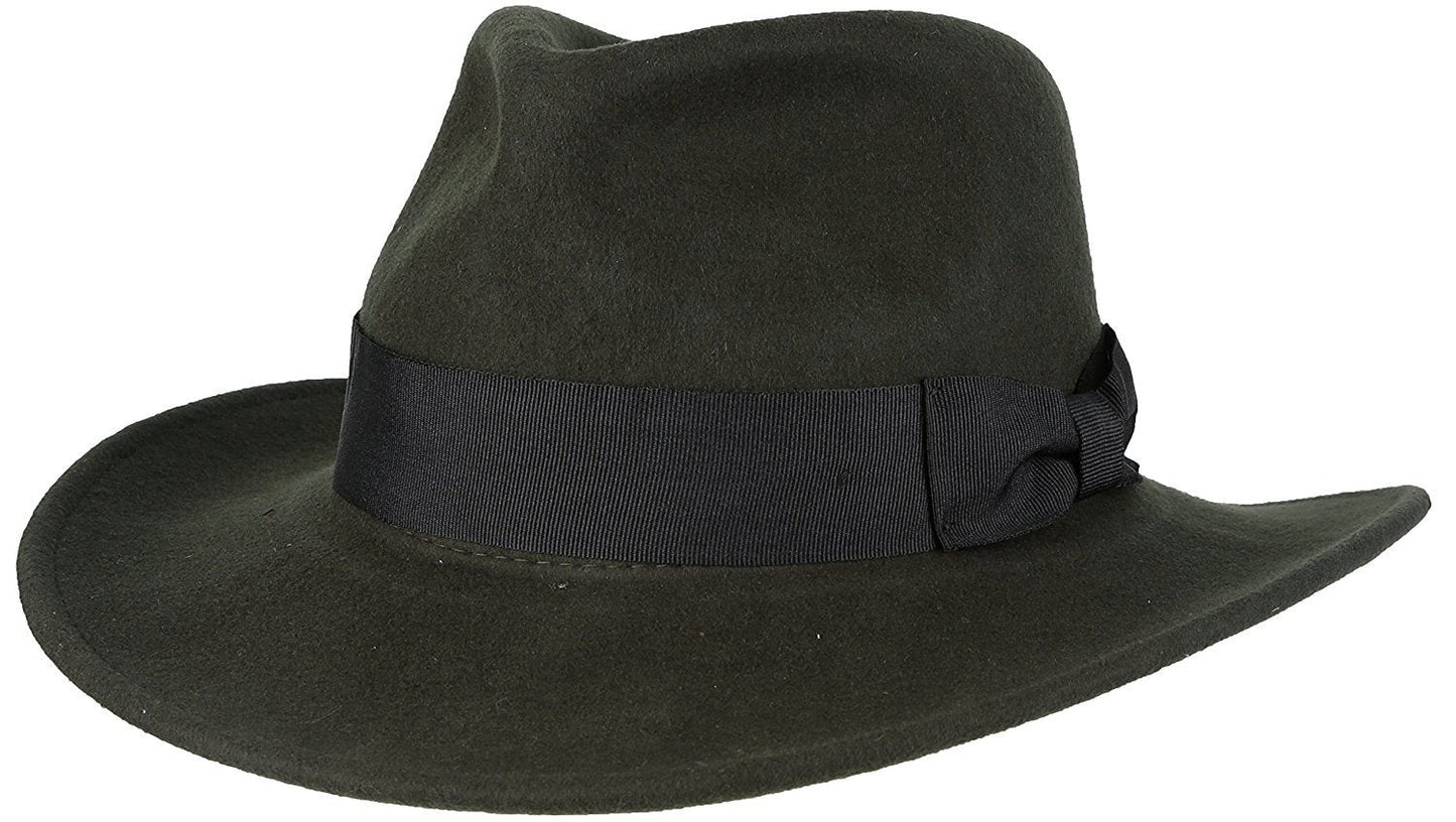 Sakkas Flynn Grosgrain Bow Wide Brim Wool Fedora - Concordia Style Boutique