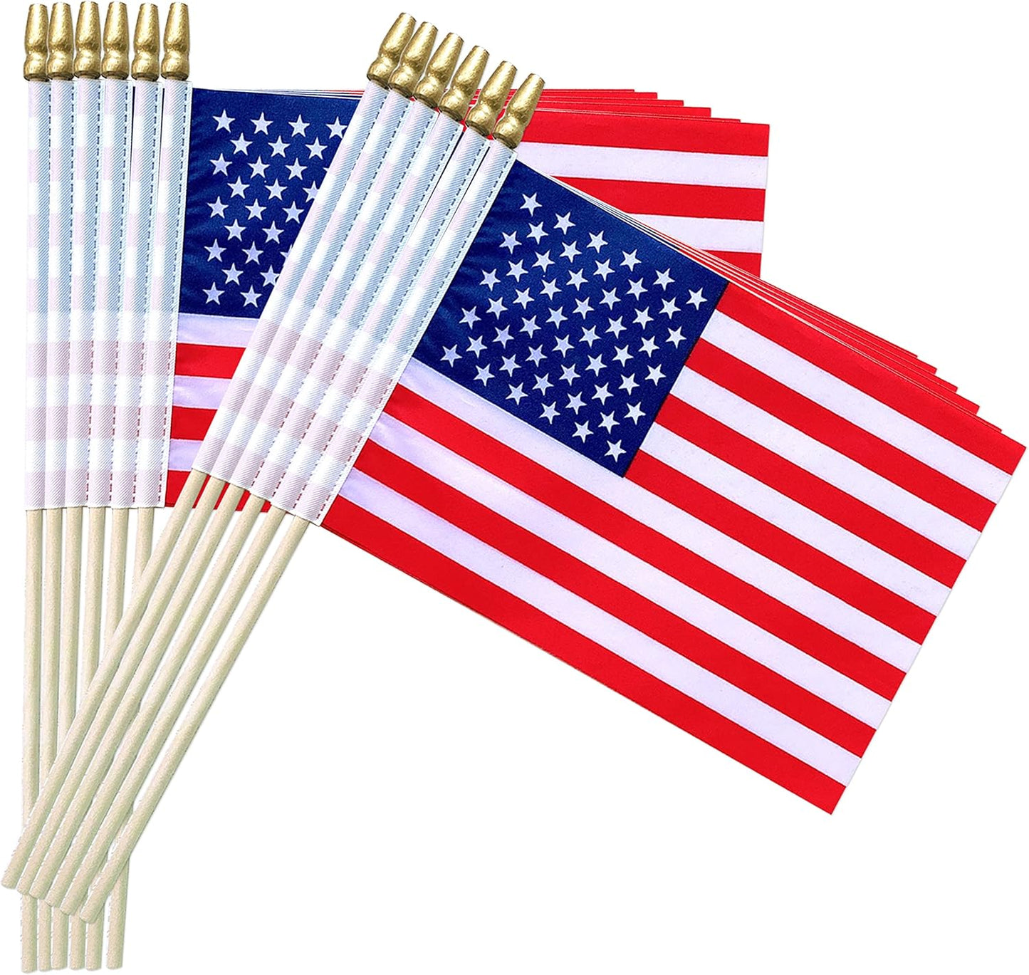 TSMD US American Stick Flags Small Mini USA Hand Held Flags,July 4th Decoration,Veteran Party,Memorial Day,5x8 Inch,12 Pack - Concordia Style Boutique
