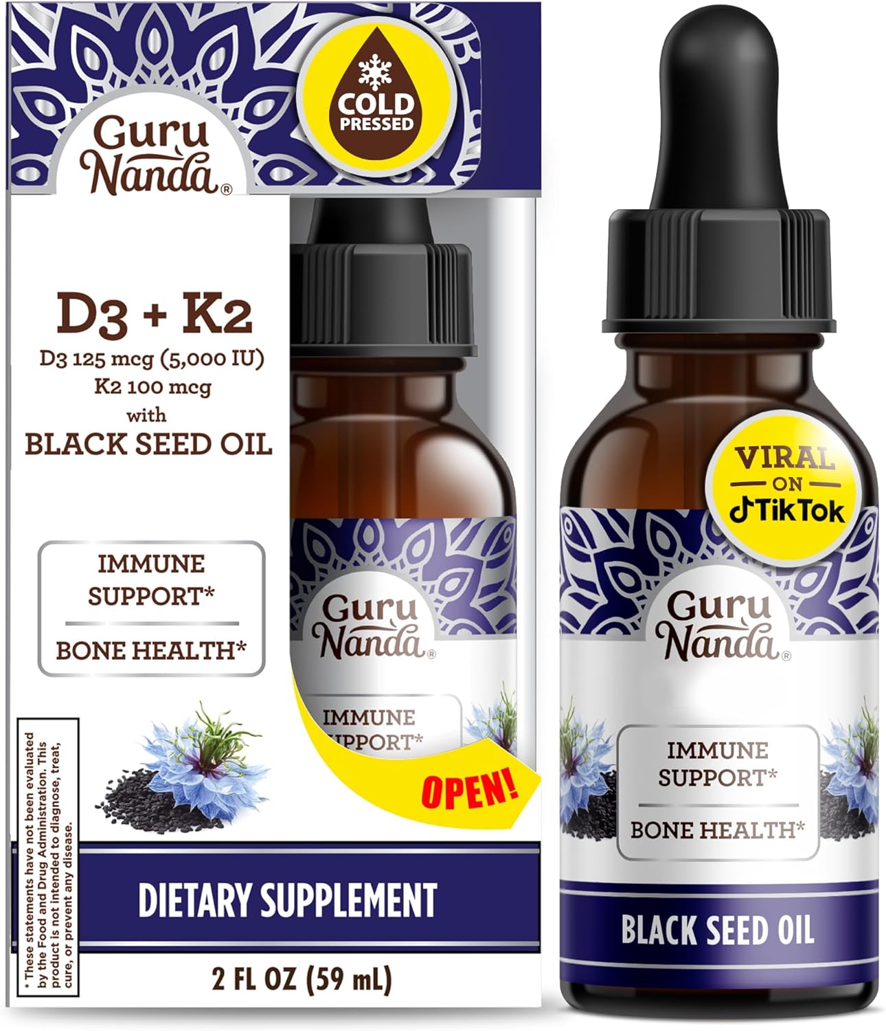 GuruNanda Black Seed Oil, Cold-Pressed Nigella Sativa - Concordia Style Boutique