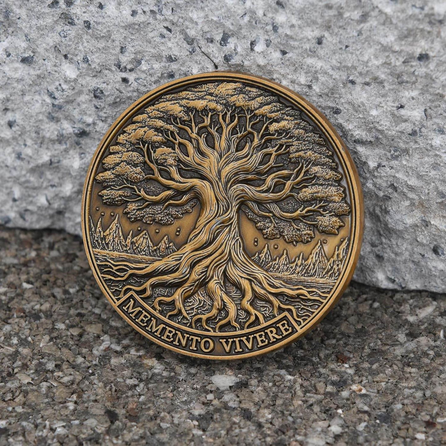 Memento Mori Coin - Skull & Tree of Life Design (Single Coin) - Concordia Style Boutique