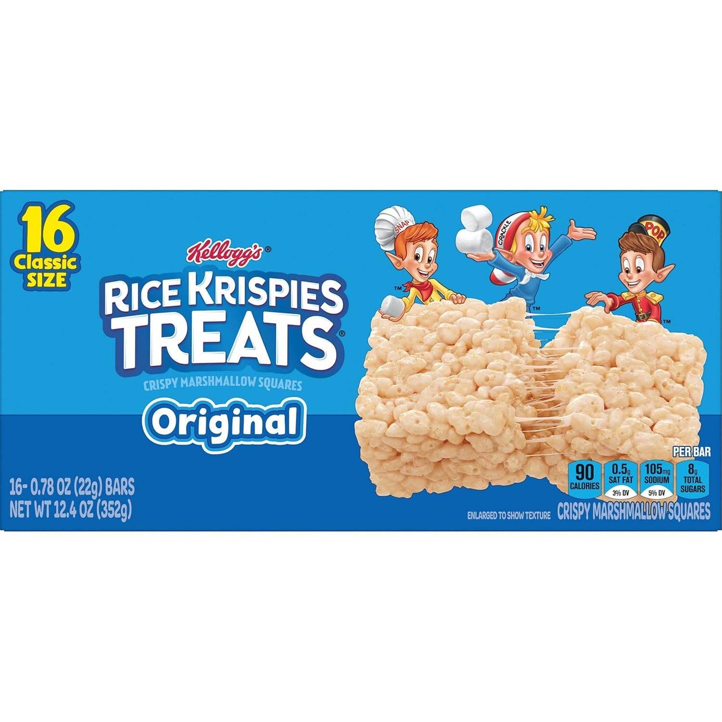 Rice Krispies Treats Crispy Marshmallow Squares - Snack Bars, Original, 12.4oz Box (16 Bars) - Concordia Style Boutique