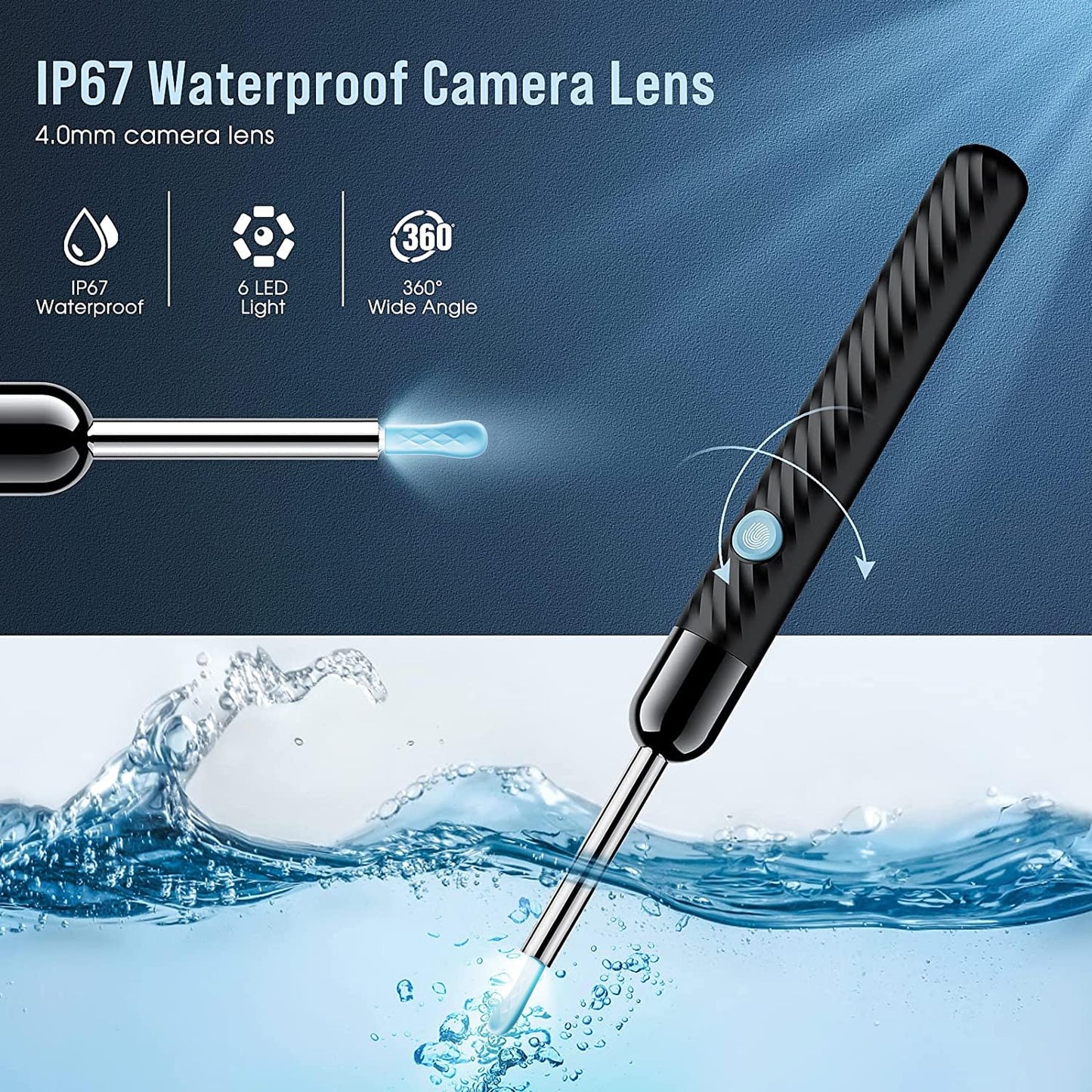 Ear Wax Removal - Earwax Remover Tool with 8 Pcs Ear Set - Ear Canal Cleaner with 1080P Camera - FSA HSA Eligible - Ear Cleaning Kit with 6 Ear Spoon - Ear Camera for iOS & Android