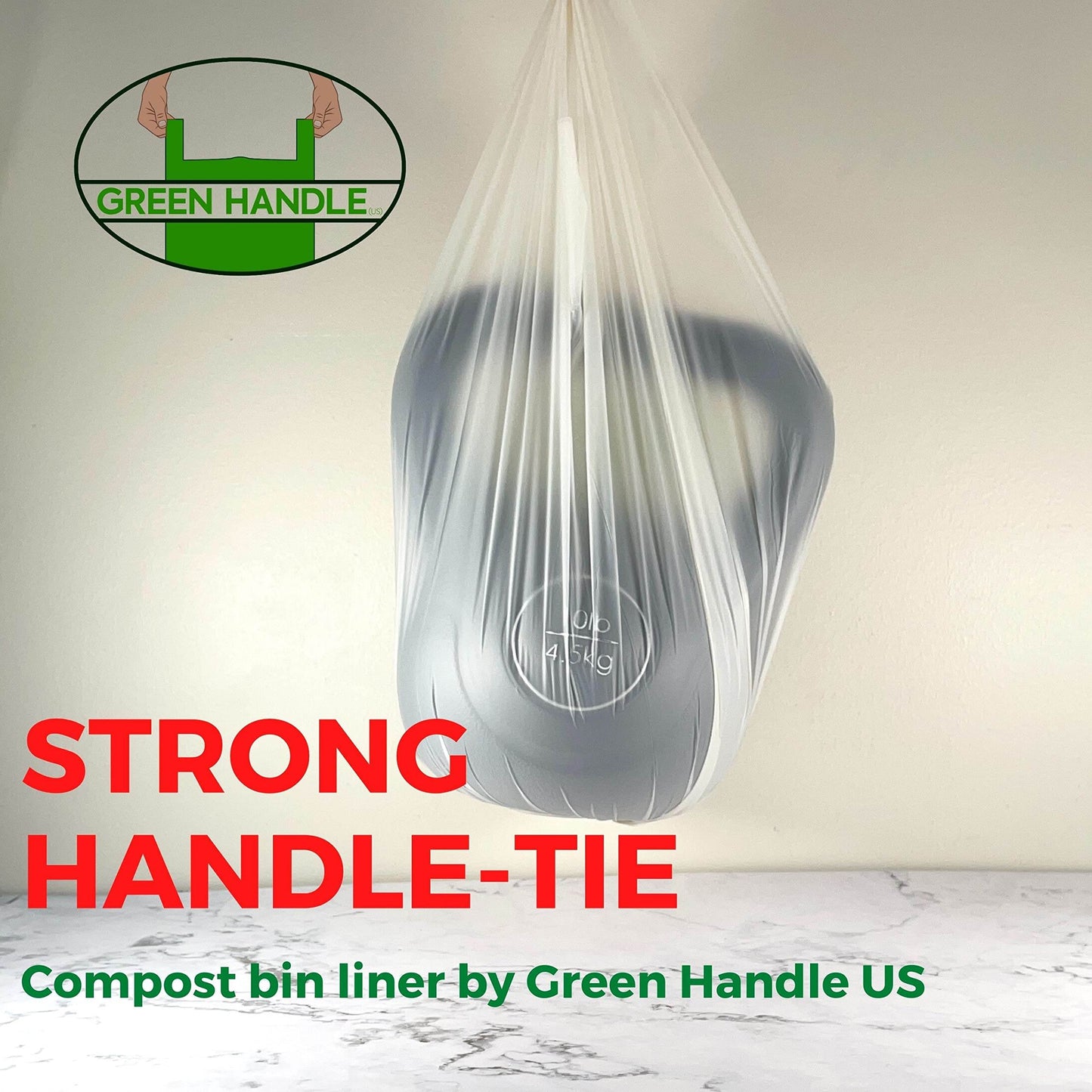 BPI certified 3 Gallon Compostable with Handle and Tie Kitchen Compost Bin Liner / Trash Bag - Concordia Style Boutique