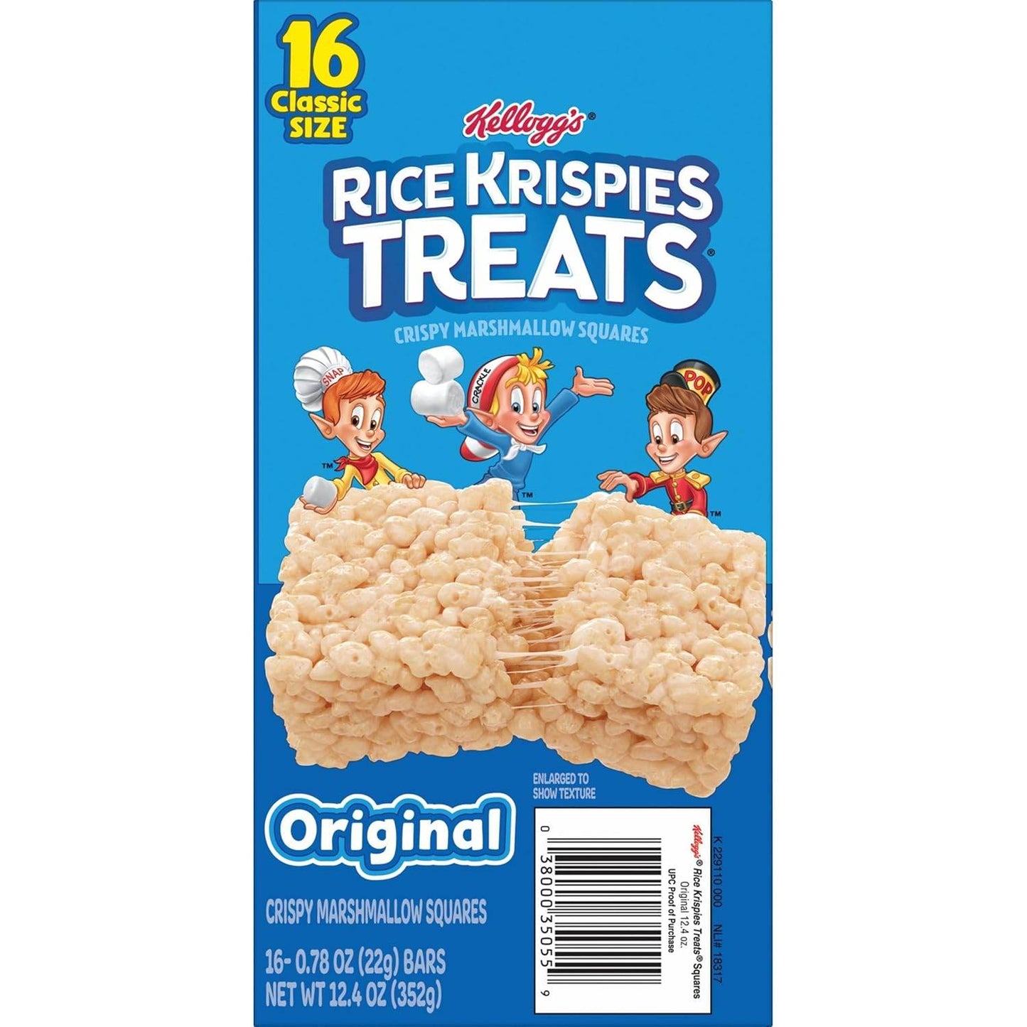 Rice Krispies Treats Crispy Marshmallow Squares - Snack Bars, Original, 12.4oz Box (16 Bars) - Concordia Style Boutique