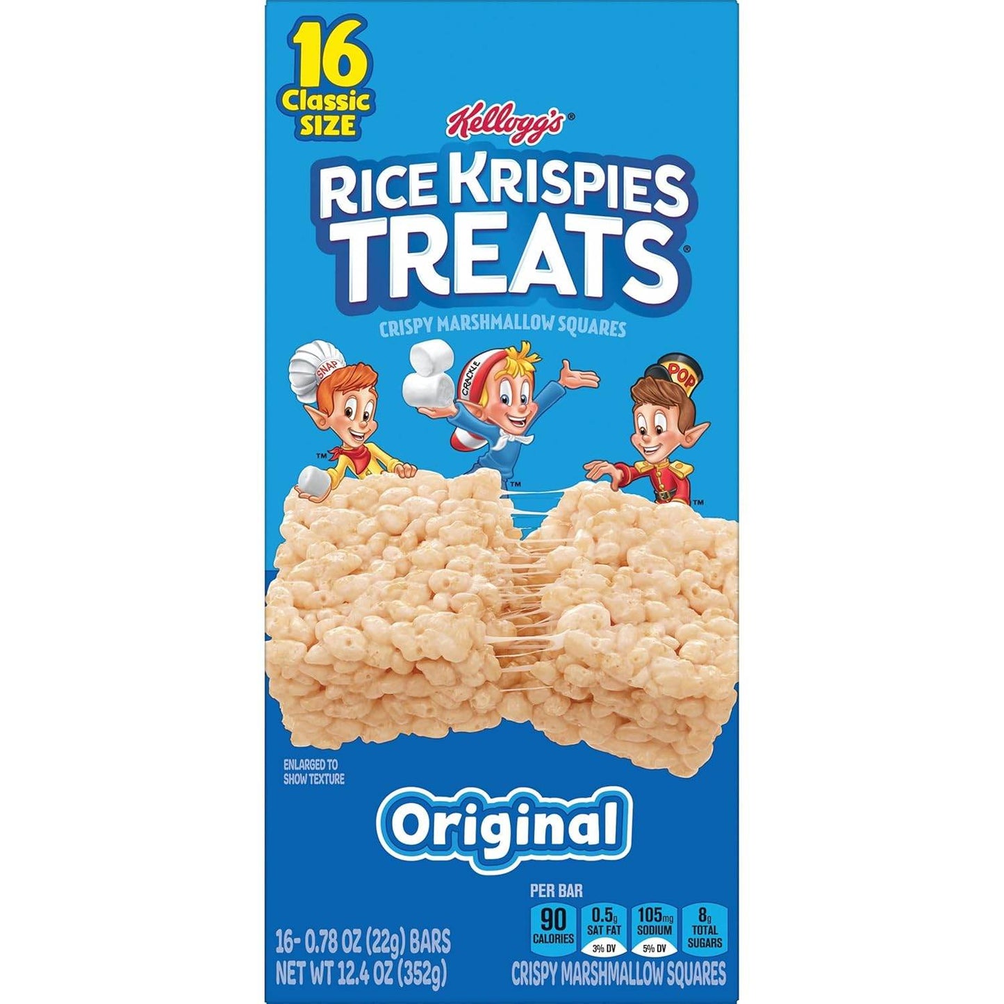 Rice Krispies Treats Crispy Marshmallow Squares - Snack Bars, Original, 12.4oz Box (16 Bars) - Concordia Style Boutique