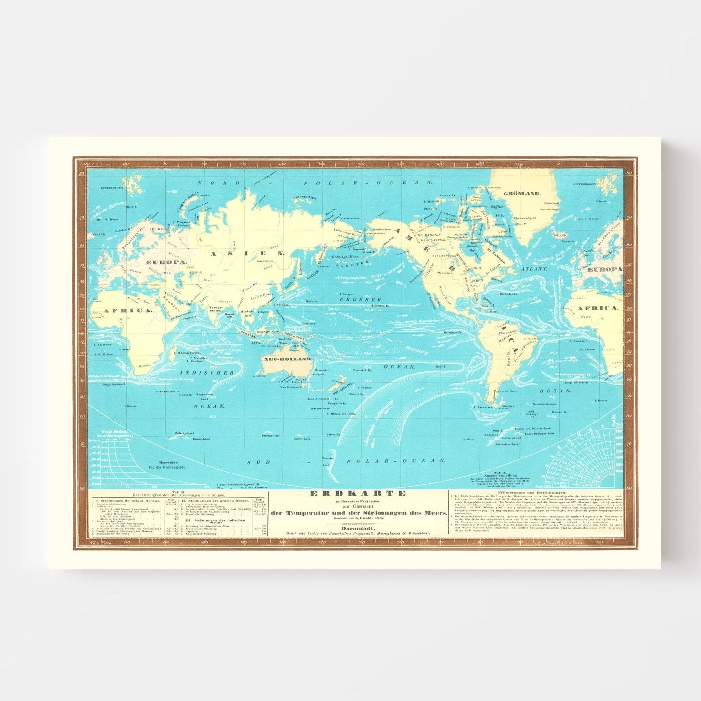 Erdkarte World Map, 1845
