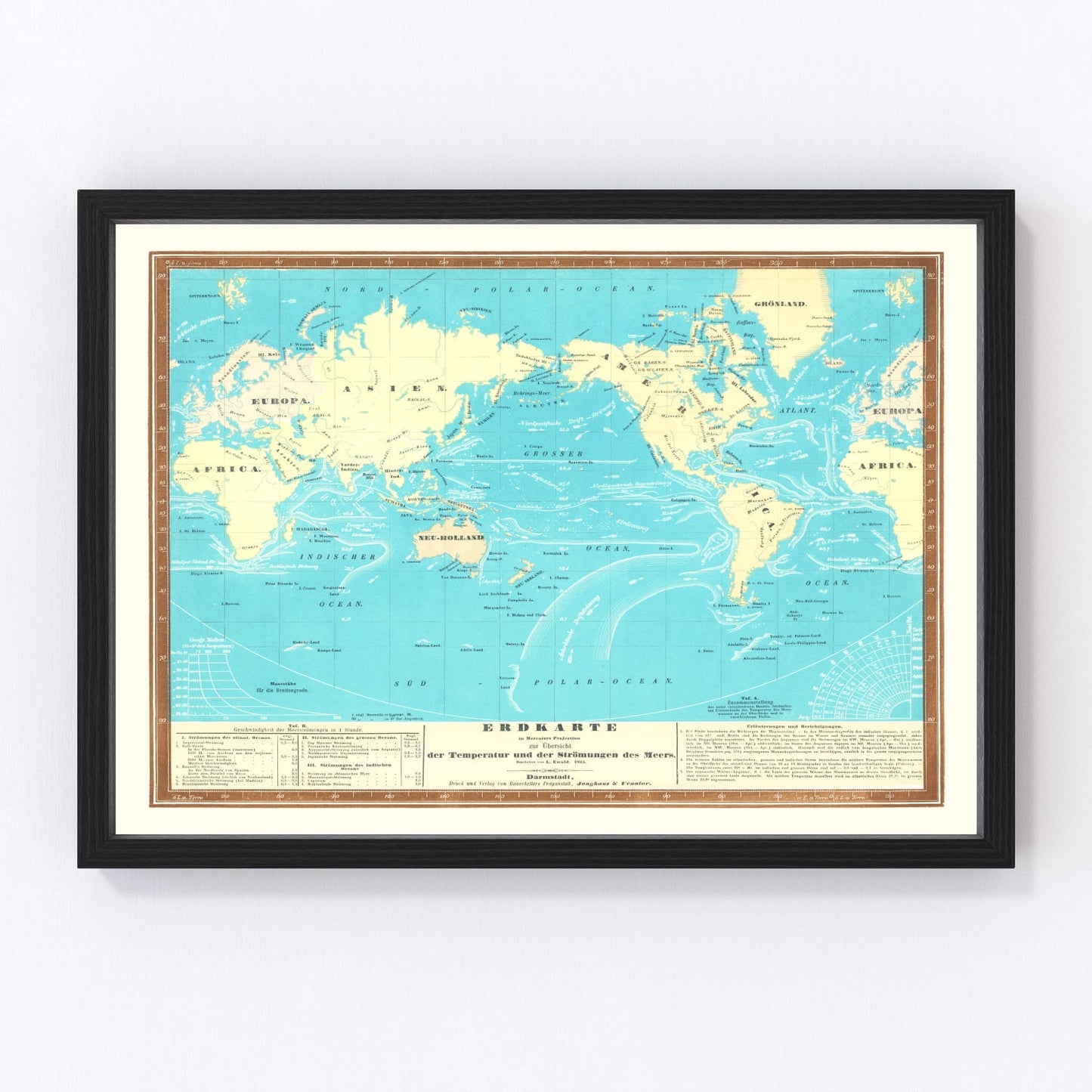 Erdkarte World Map, 1845