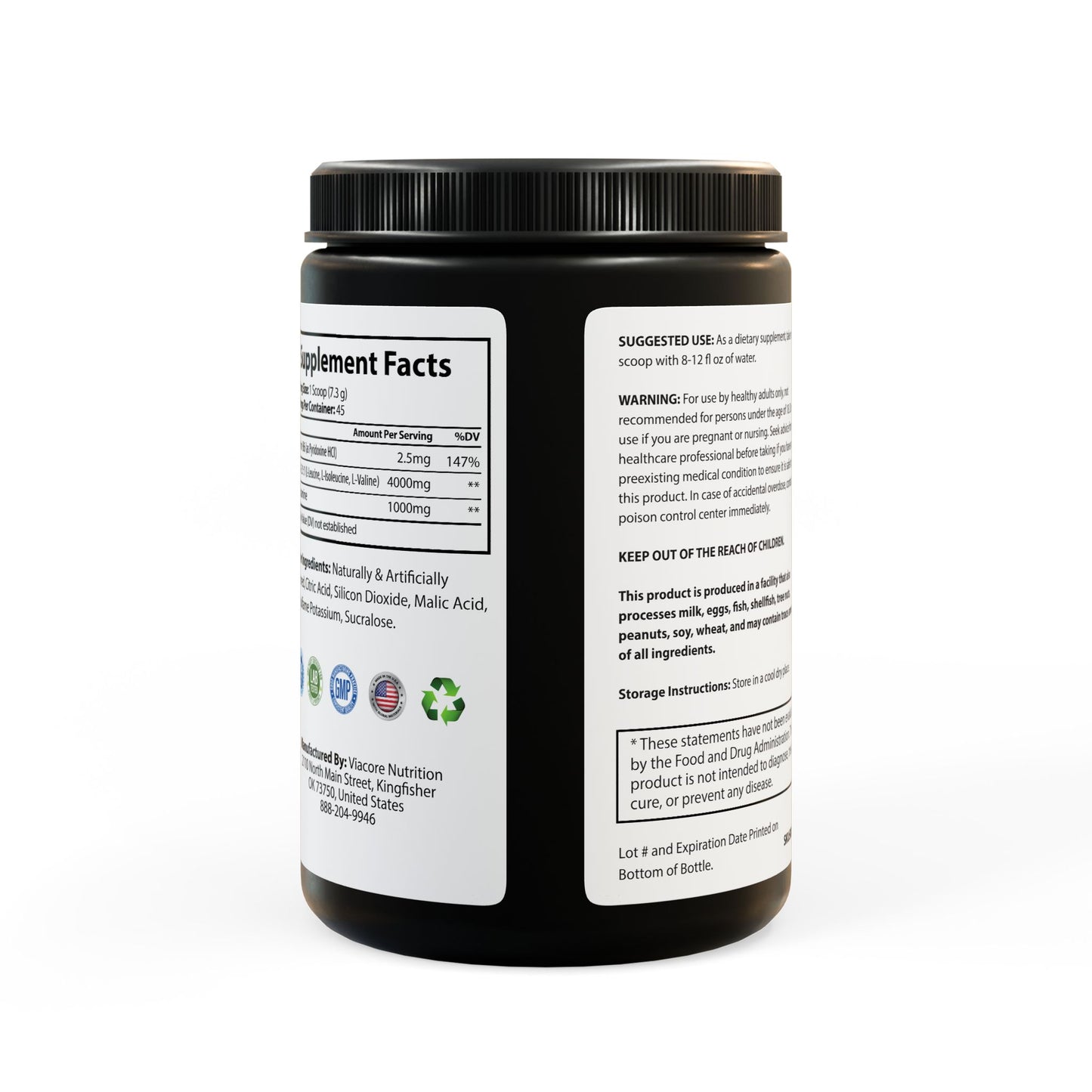 BCAA Supplement, Watermelon (325g, 11.46oz, 45 servings) - Concordia Style Boutique