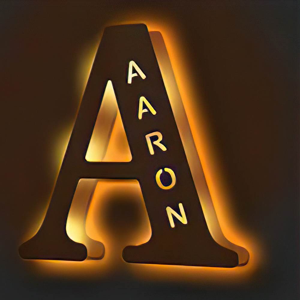 Personalised Wooden Letter Lamp Custom Name Alphabet Night Lights - 19 CM - Concordia Style Boutique